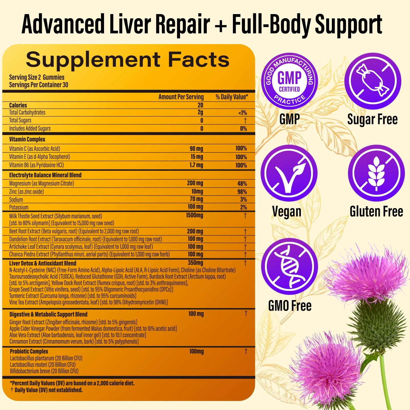 INNIOXV Liver Cleanse Detox Gummies - 29-in-1 Milk Thistle 1500mg, Vegan NAC TUDCA | 60 ct - Image 14