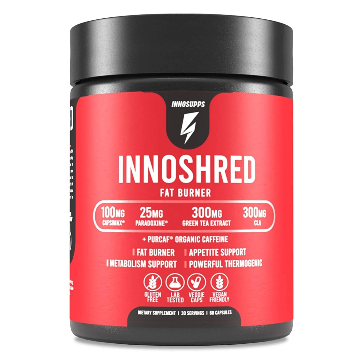 Inno Shred Fat Burner for Men & Women – Capsimax 100mg, Grains of Paradise, Organic Caffeine | 60 Veggie Capsules (Stimulant) - Image 7