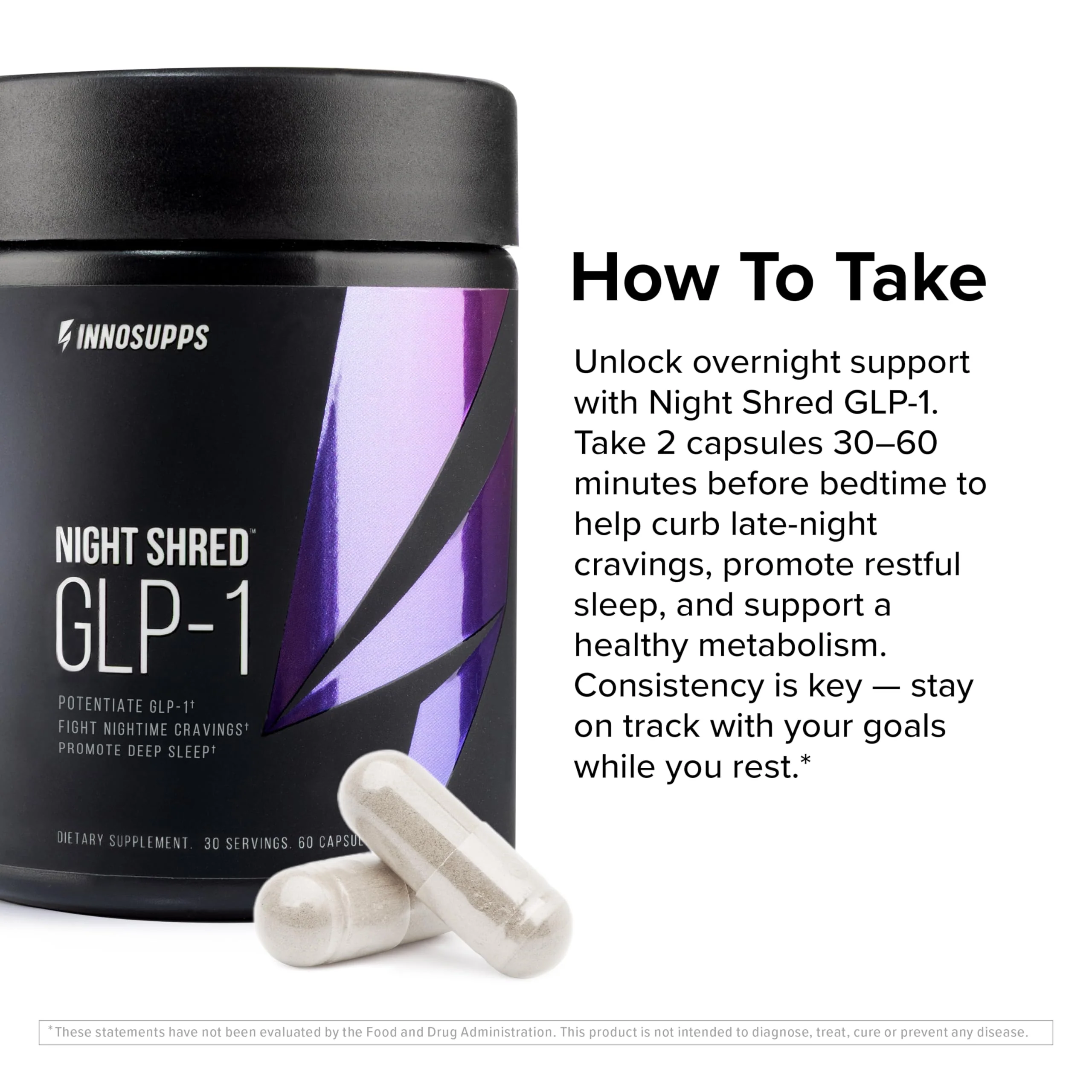 InnoSupps Night Shred GLP-1 | Nighttime Metabolic + Sleep Support | Akkermansia + Ashwagandha | 60 Capsules - Image 13