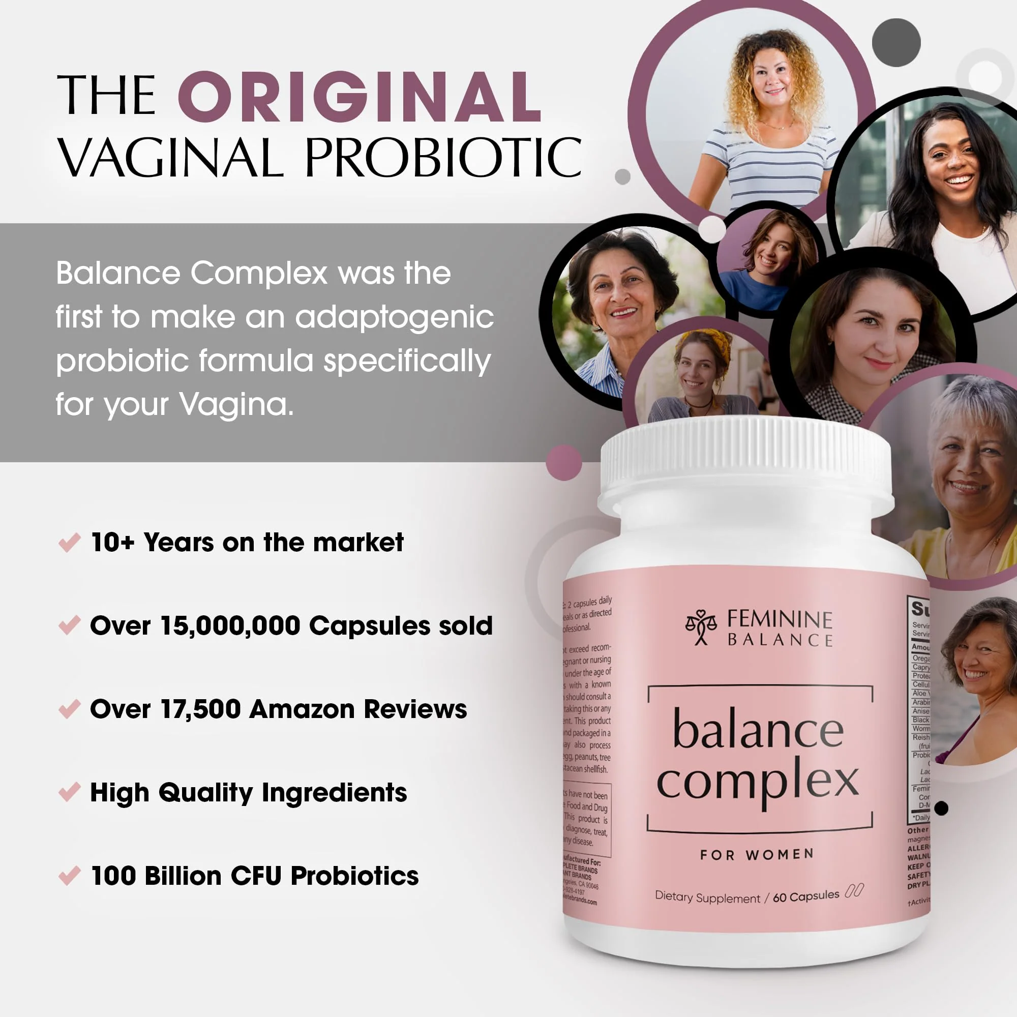 Instant Brands Balance Complex 17-in-1 Probiotics for Women – 100 Billion CFU with Cranberry & D-Mannose | Urinary & Vaginal Health, 60 Capsules - Image 10