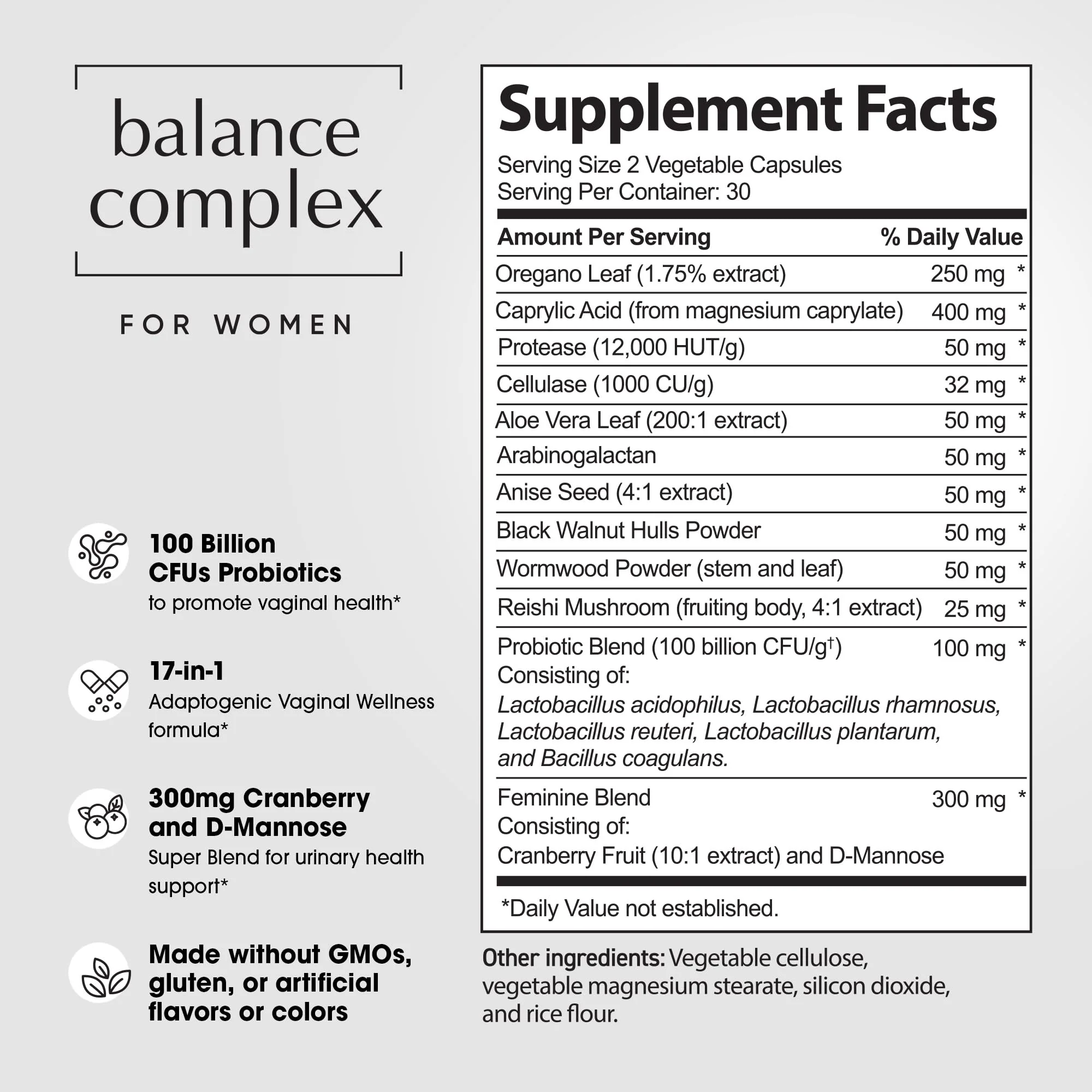 Instant Brands Balance Complex 17-in-1 Probiotics for Women – 100 Billion CFU with Cranberry & D-Mannose | Urinary & Vaginal Health, 60 Capsules - Image 7