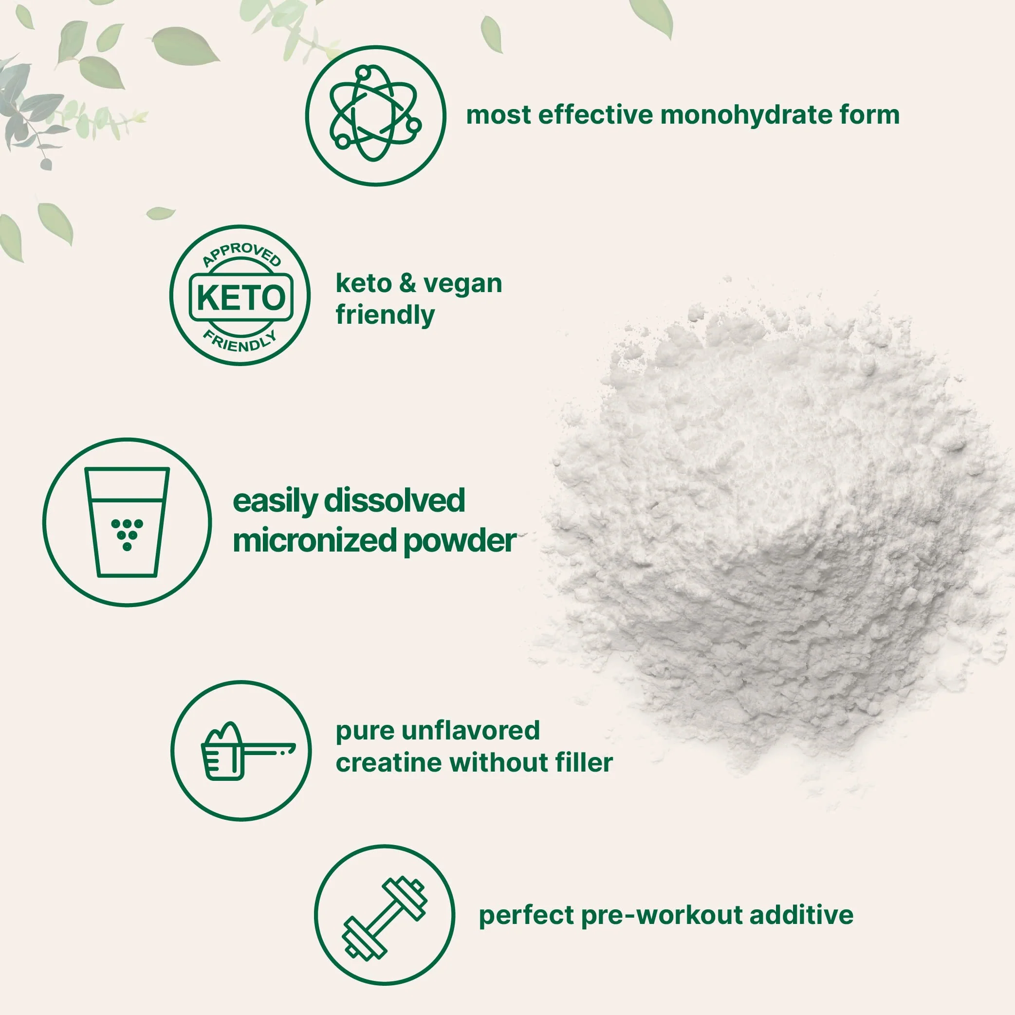 Instant Creatine Monohydrate Powder 1 kg – 5000 mg/serving, Unflavored, Pure - Image 3