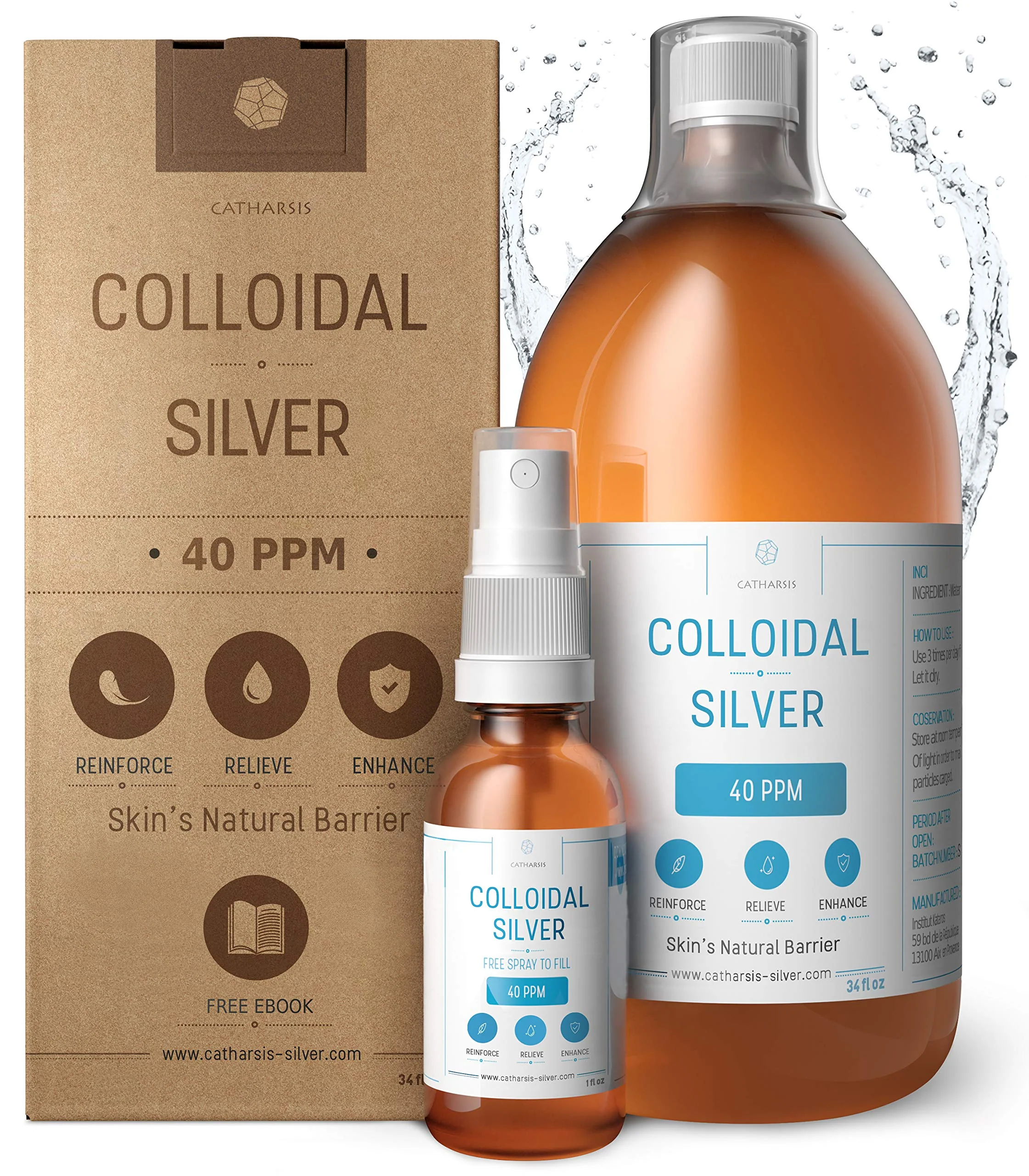 Institut Katharos Premium Colloidal Silver – Optimal Concentration, Smaller Particles, EU-Made, Lab-Certified (34 oz) + Free Spray Bottle & Ebook - Image 12