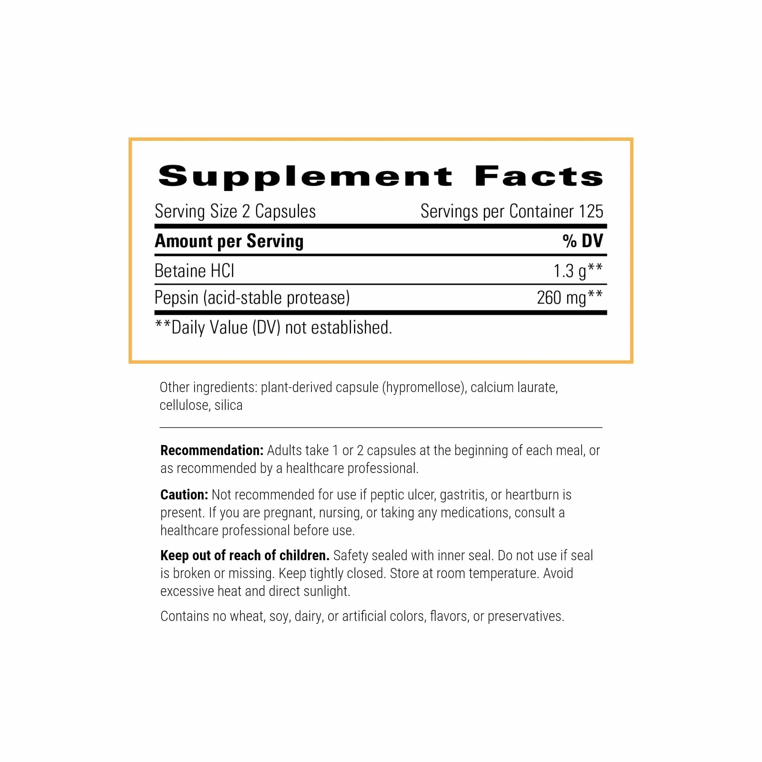 Integrative Therapeutics Betaine HCl – Digestive Support, Dairy-Free, 250 Capsules - Image 4