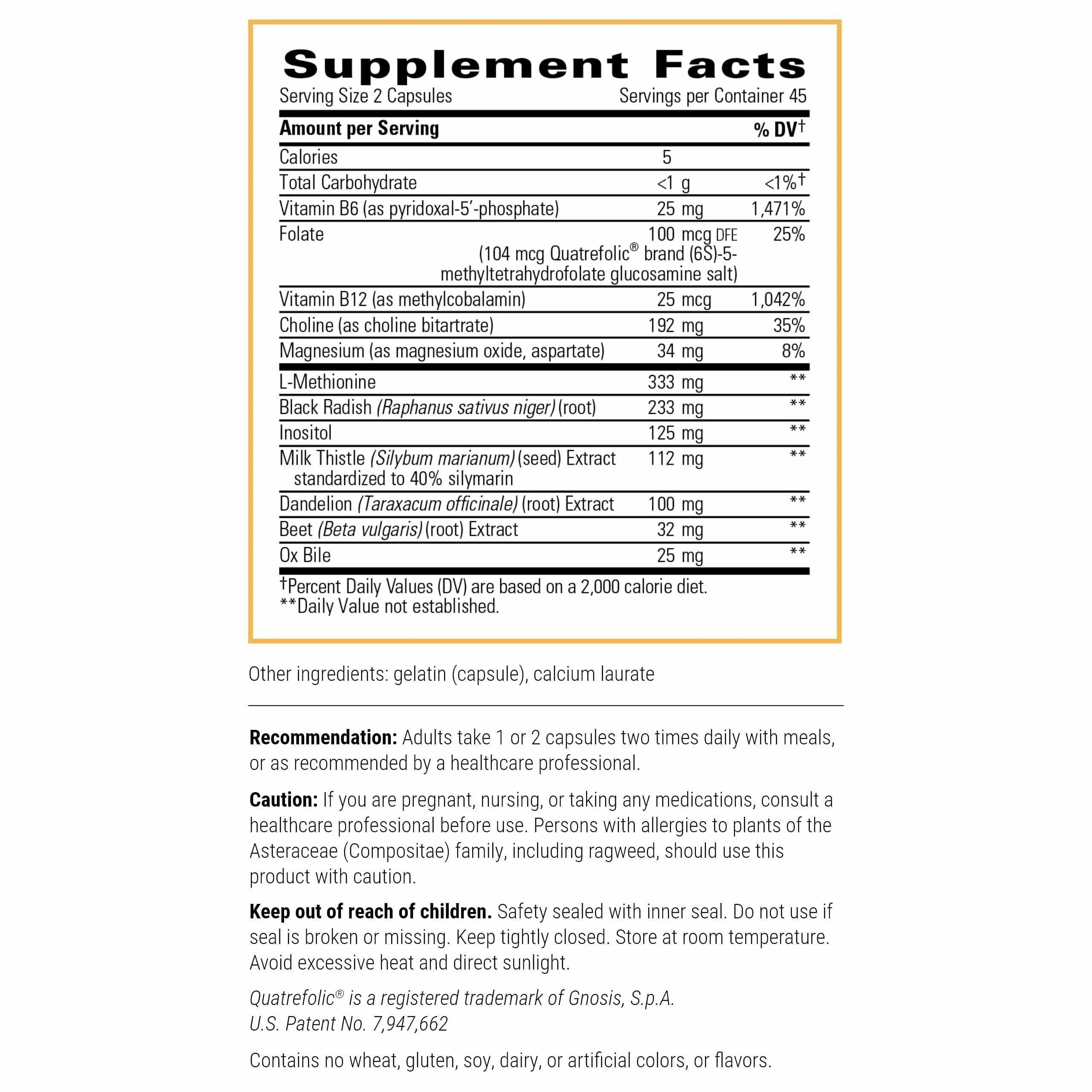 Integrative Therapeutics Lipotropic Complex - Liver Support Supplement for Adults* | Milk Thistle, Vitamin B6 & B12 | Gluten-Free & Dairy-Free - 90 Count (45 Servings) - Image 2