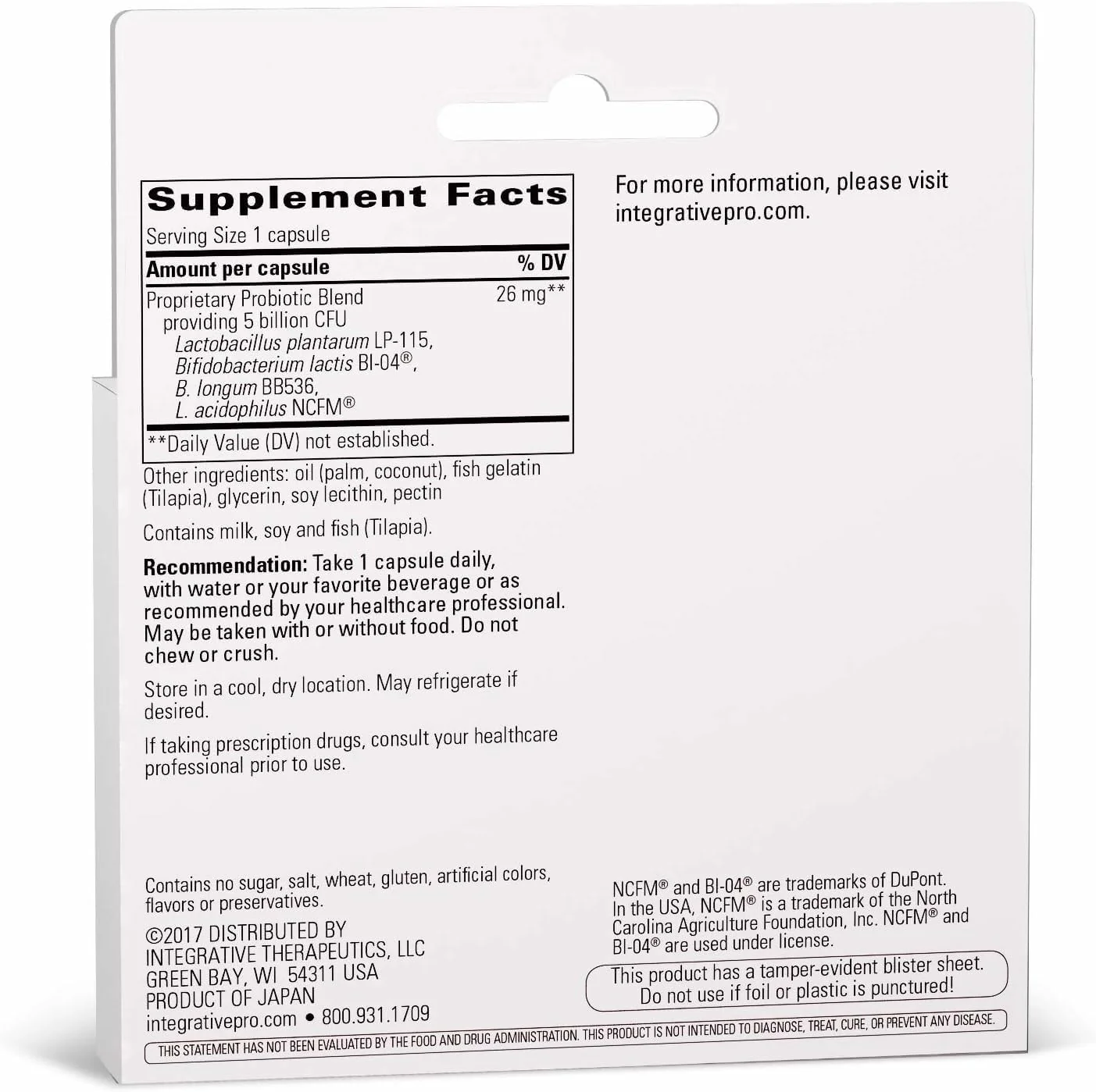 Integrative Therapeutics Probiotic Pearls Advantage – Gut Health Probiotic, 60 Capsules - Image 3