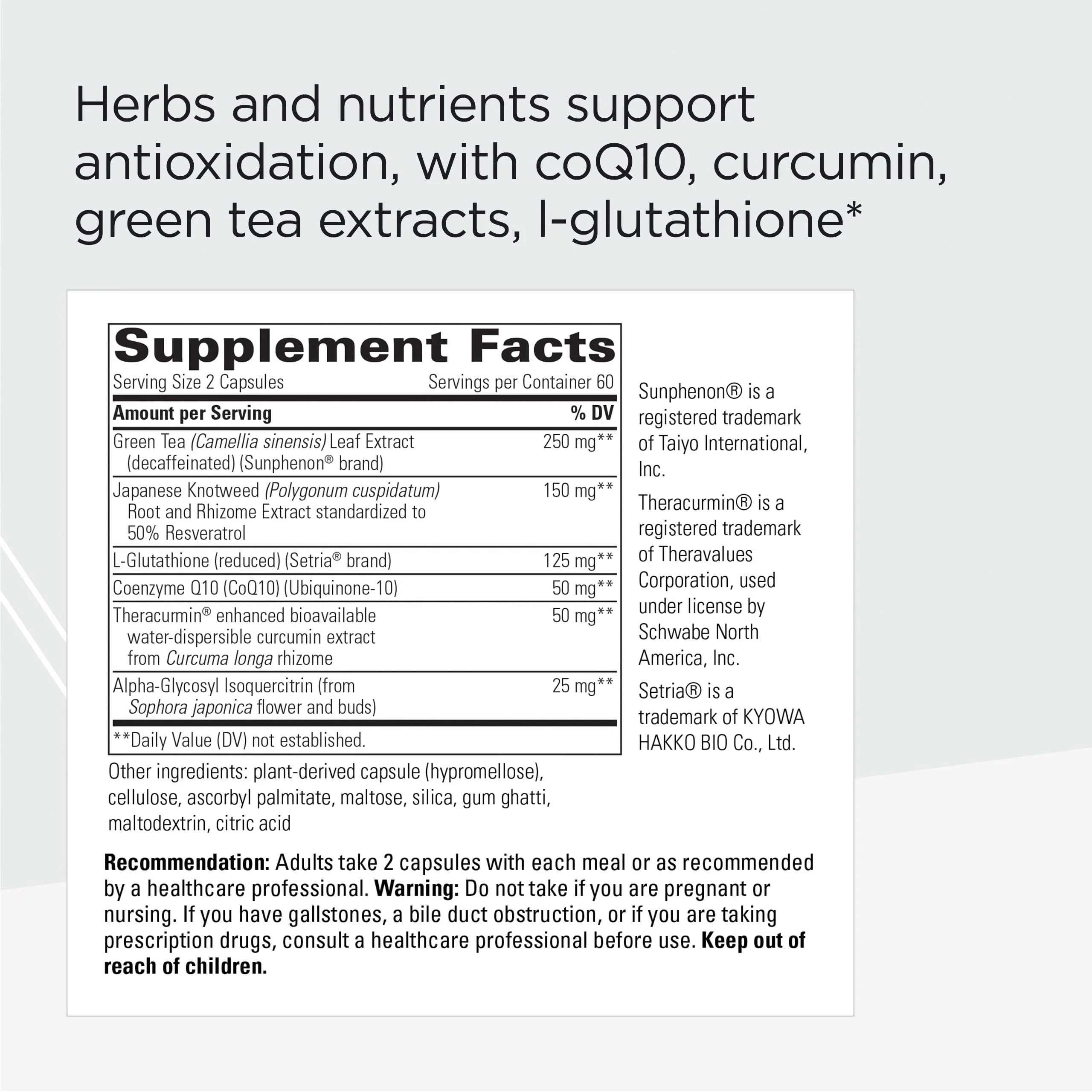 Integrative Therapeutics ProThrivers Wellness Flavonoid Complex - CoQ10, Curcumin, Green Tea, L-Glutathione | 120 Capsules | Dairy Free - Image 3