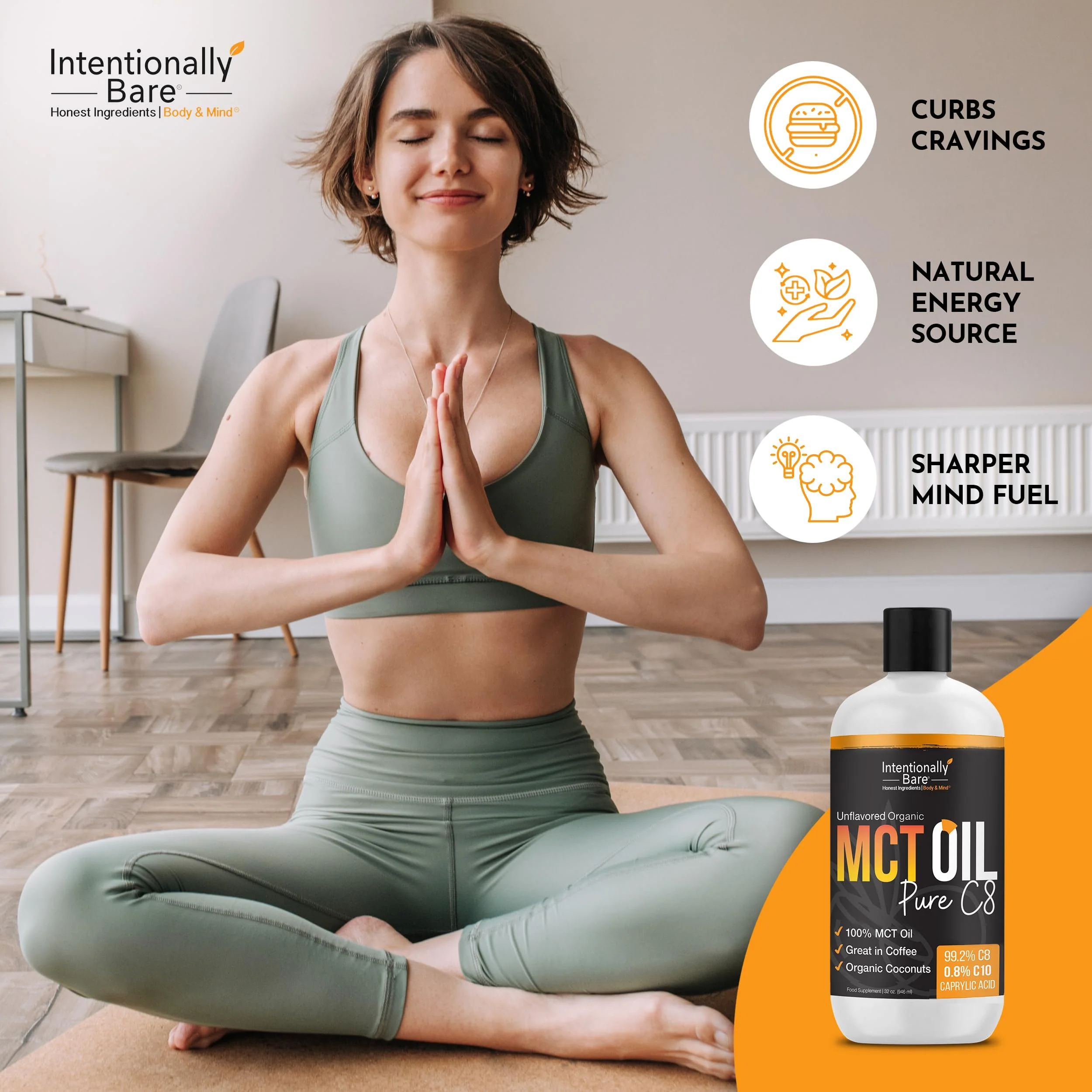 Intentionally Bare Pure C8 MCT Oil Organic – Brain Octane MCT Oil for Keto, Vegan & Paleo Diets – Unflavored 32oz - Image 15
