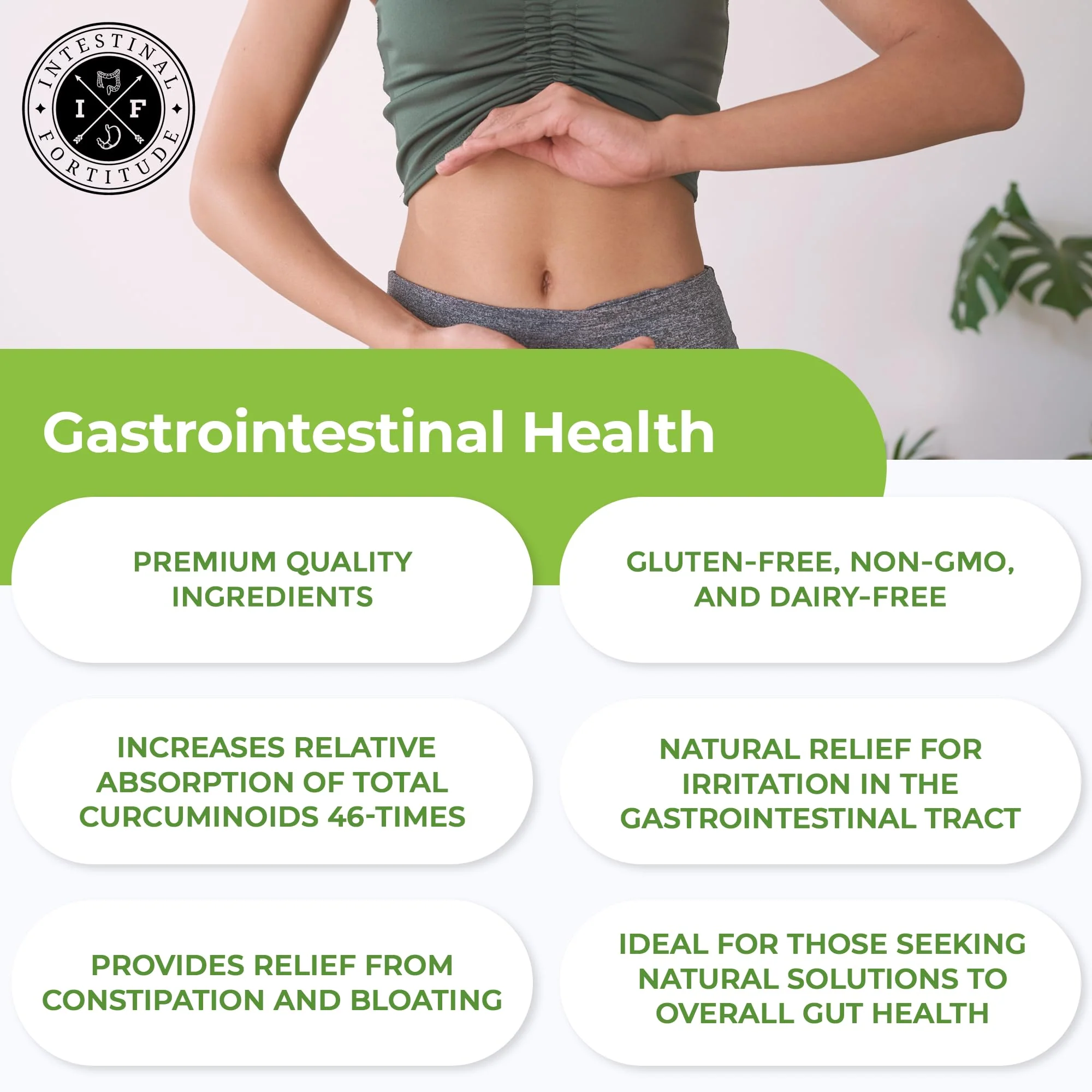 Intestinal Fortitude AI-5 Digestive Capsule with CurcuWIN, Turmeric & Ginger – Gut Support (Non-GMO, Dairy Free) - Image 4
