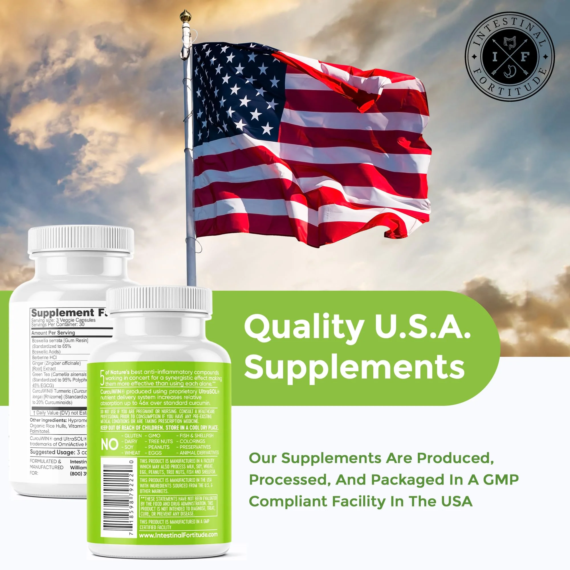 Intestinal Fortitude AI-5 Digestive Capsule with CurcuWIN, Turmeric & Ginger – Gut Support (Non-GMO, Dairy Free) - Image 6