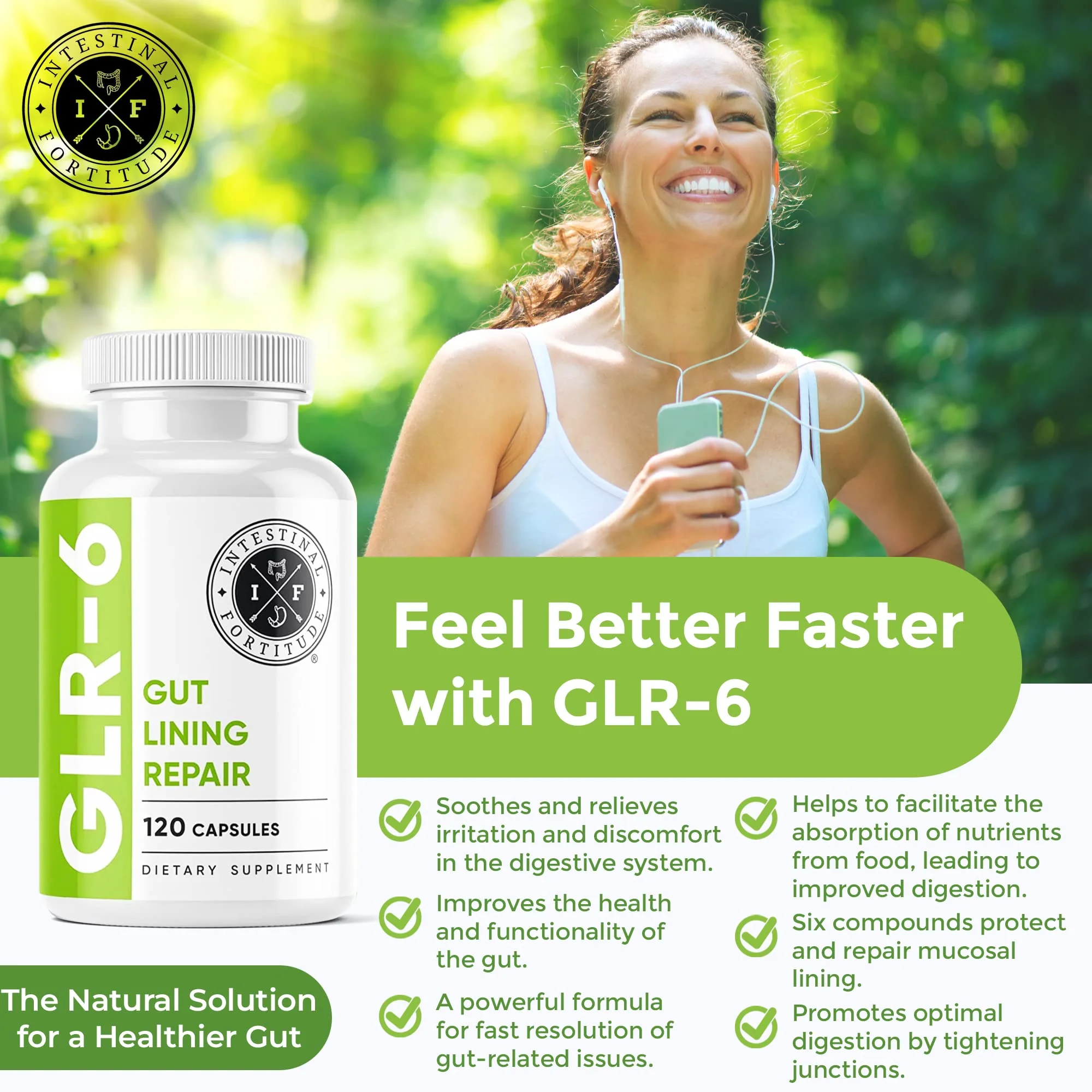 Intestinal Fortitude GLR-6 – Vegan Gut Lining Repair Supplement with L-Glutamine, Slippery Elm, Marshmallow - Image 3