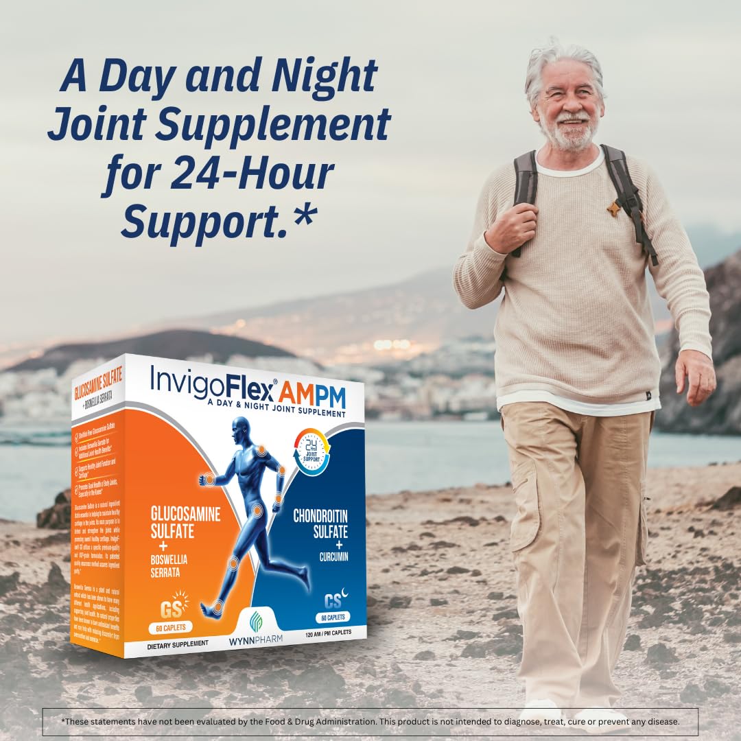 INVIGOFLEX AMPM – Glucosamine & Chondroitin, Turmeric Curcumin, Boswellia | 24-Hour Joint Support - Image 2