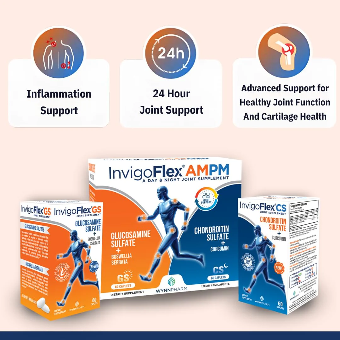 INVIGOFLEX AMPM – Glucosamine & Chondroitin, Turmeric Curcumin, Boswellia | 24-Hour Joint Support - Image 5