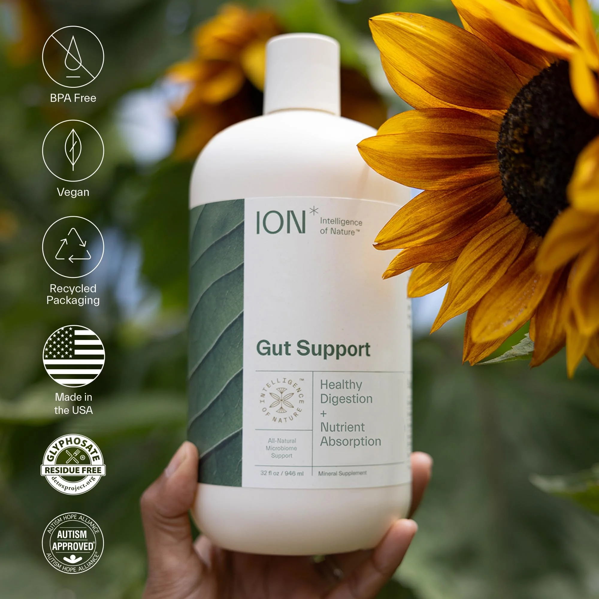 ION* Intelligence of Nature Gut Support Liquid – Digestive Health Drops with Humic Extract, 32 fl oz (Pack of 1) - Image 11