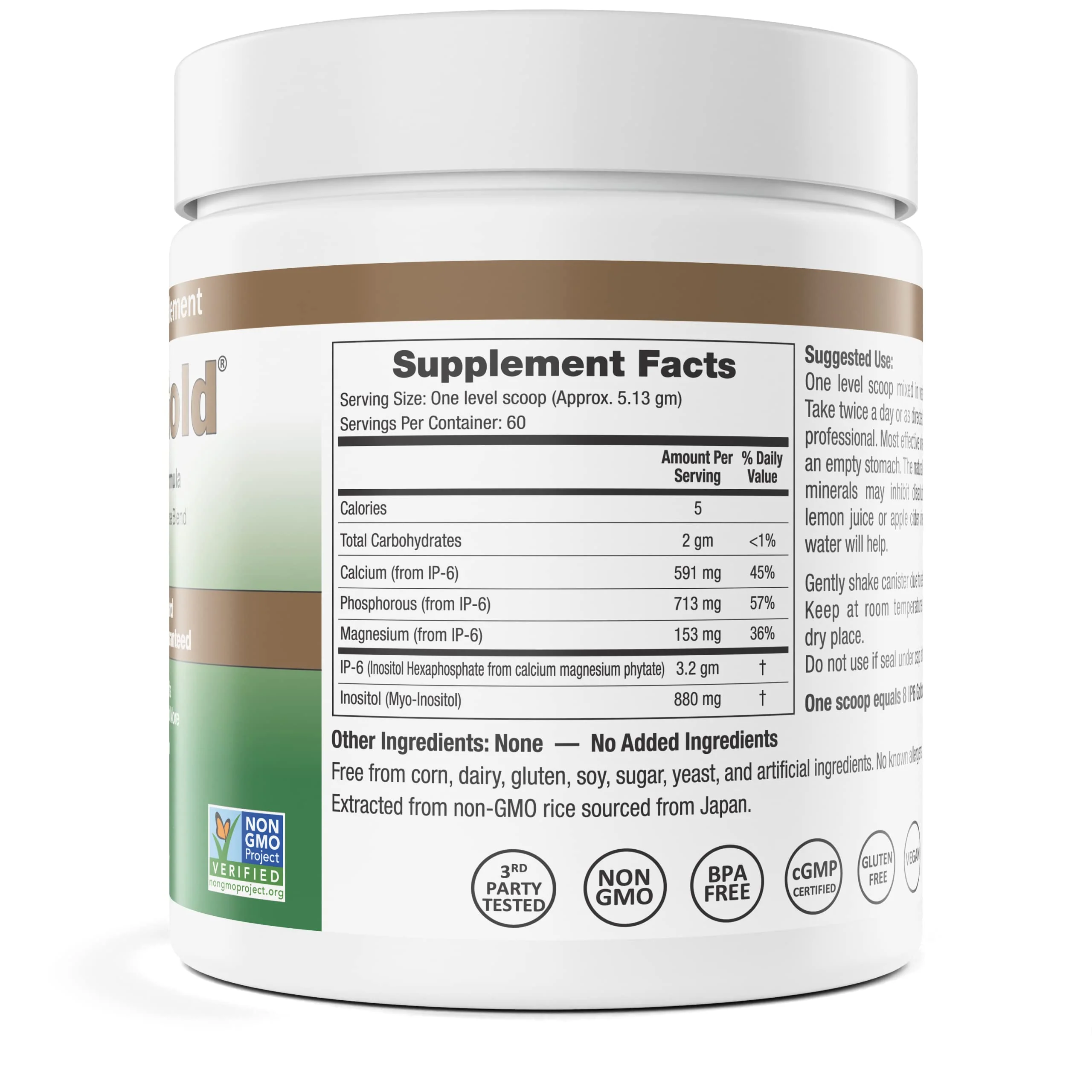 IP6 Gold IP-6 & Myo-Inositol Unflavored Powder, 308 g – Vegan & Non-GMO, Gluten Free - Image 2