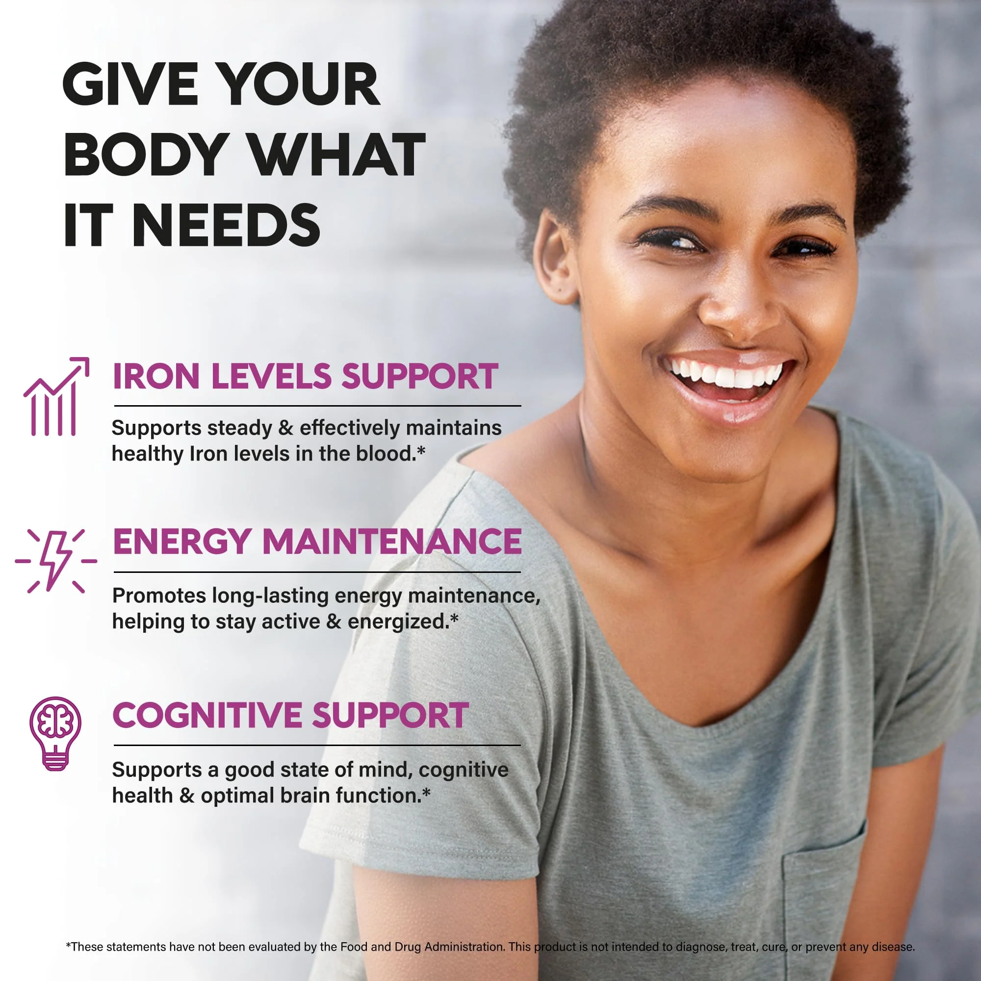 Iron 65mg Slow Release Supplement for Women | NutraHarmony 120 Capsules - Image 3