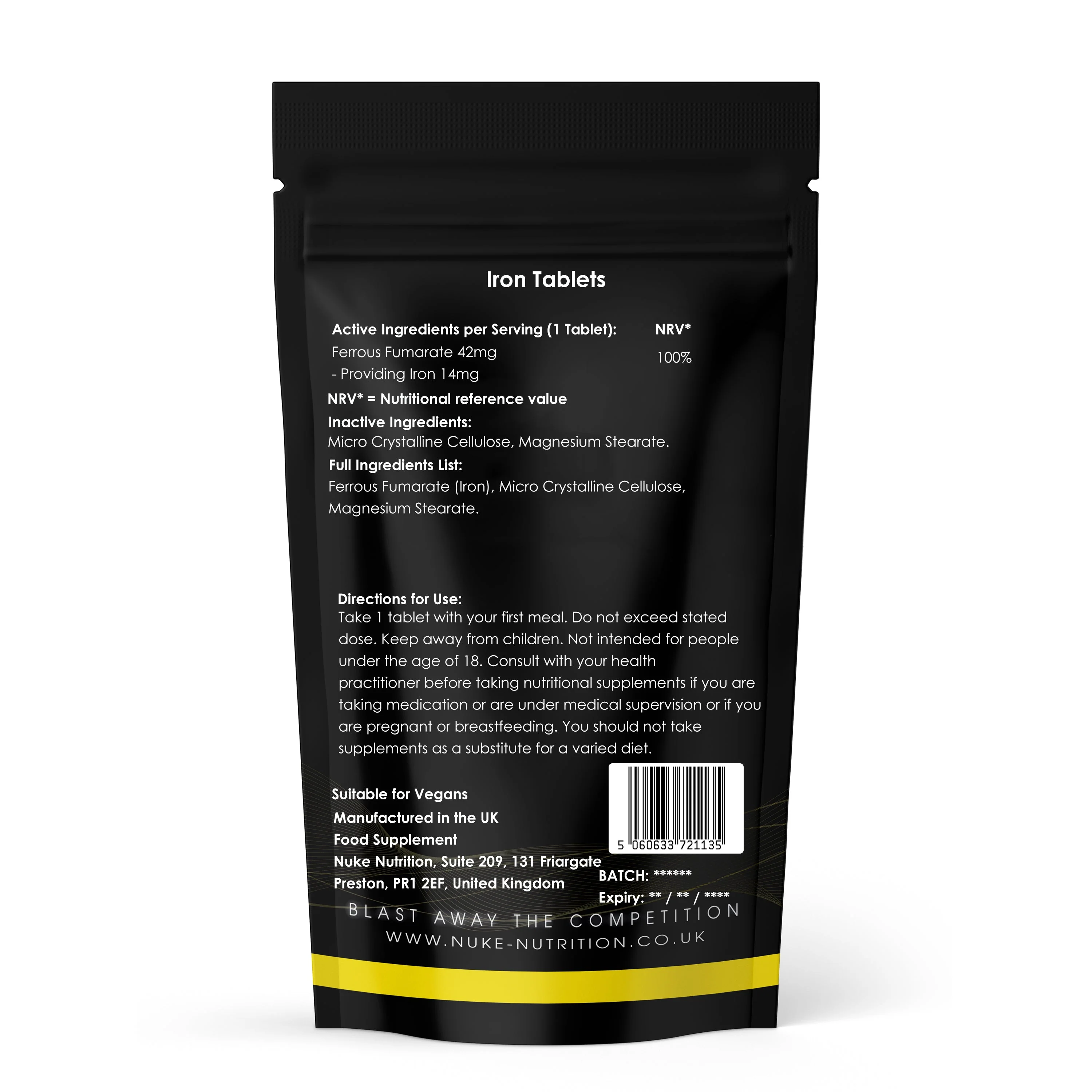 Iron Tablets 14mg Tiredness & Fatigue Anaemia Natural Energy Supplement Healthy Blood & Brain Support - Image 2