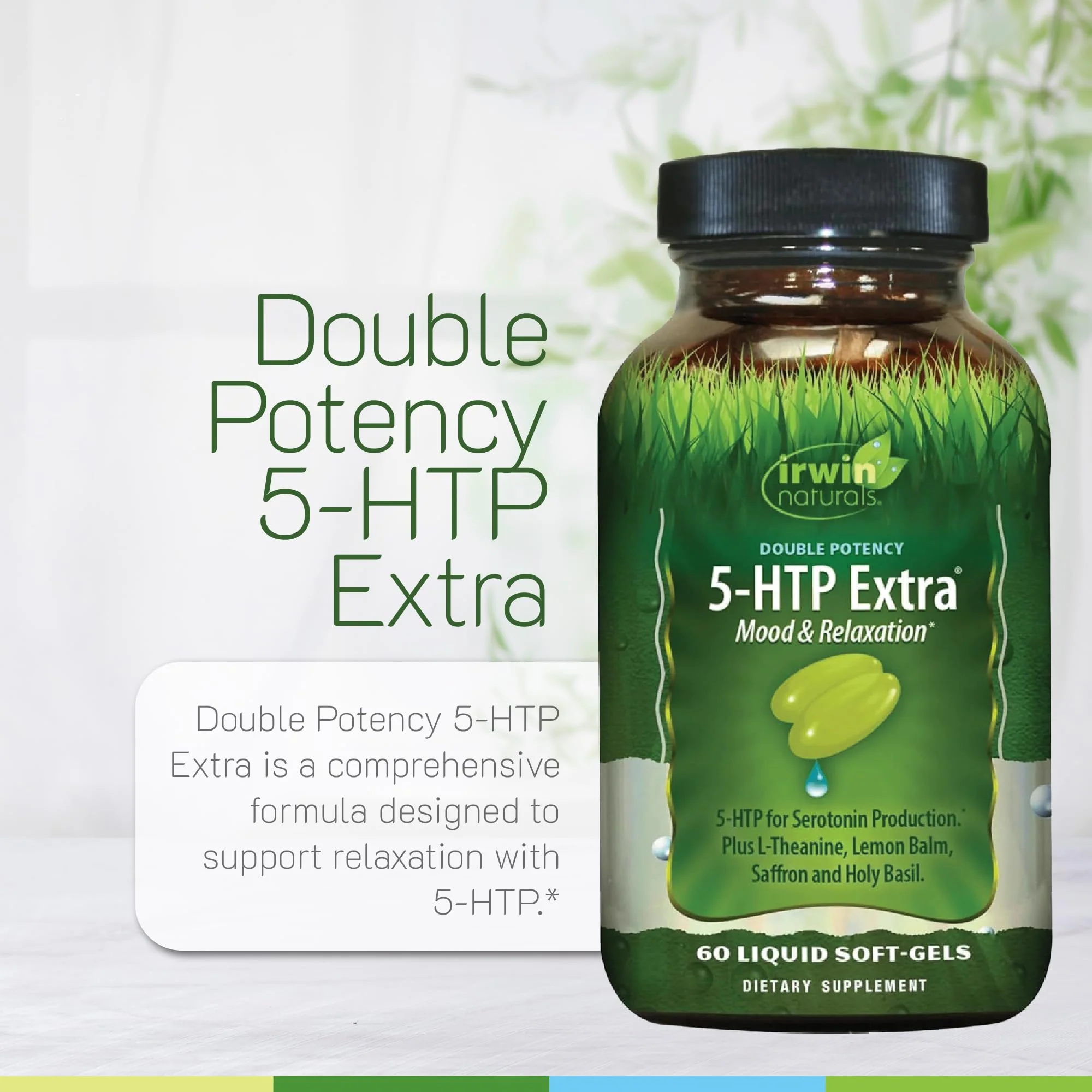 Irwin Naturals Double Potency 5-HTP Extra – 60 Liquid Soft-Gels (Pack of 3) – 90 Servings | Relaxation & Serotonin Production - Image 5
