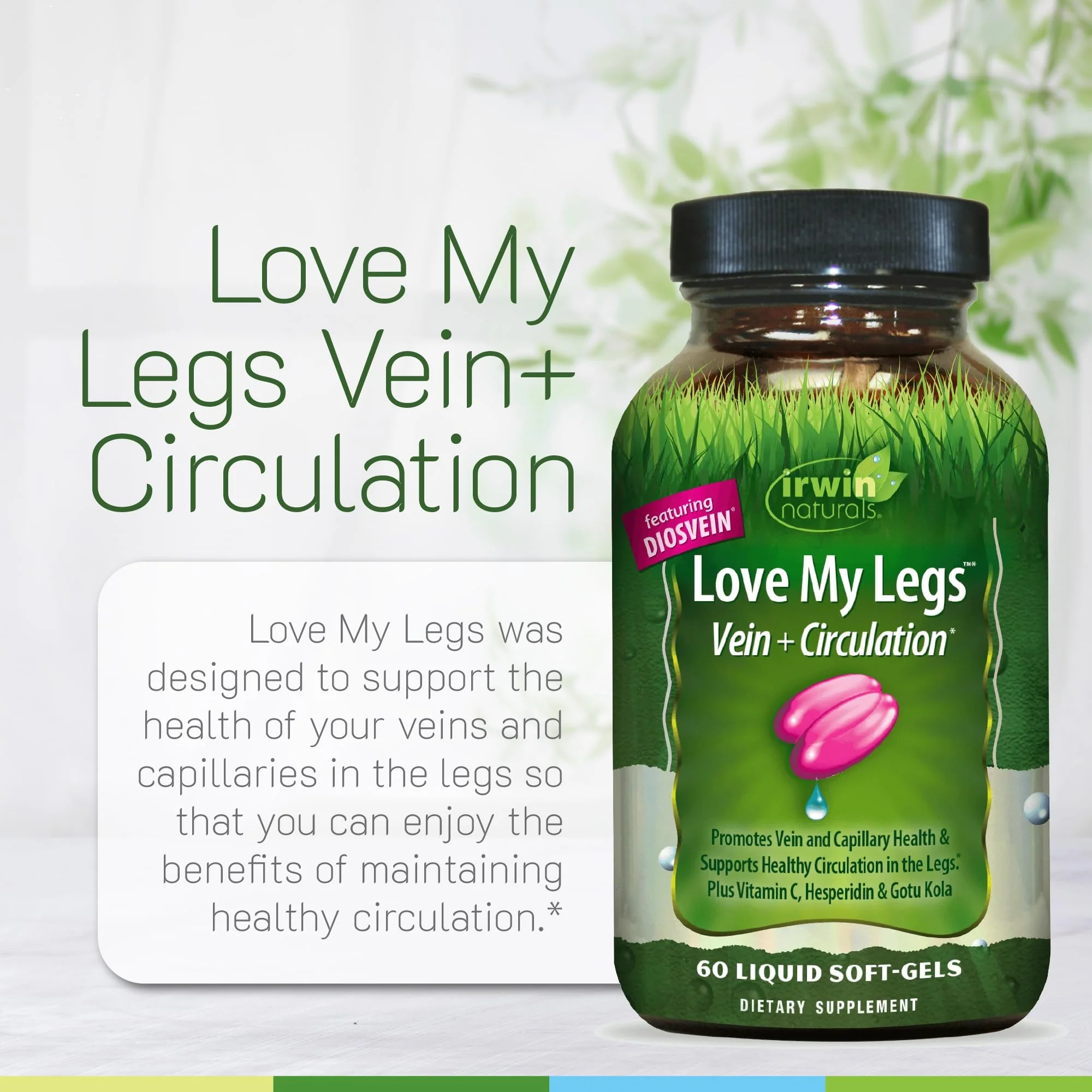Irwin Naturals Love My Legs - 60 Soft-Gels (Pack of 2) for Leg Vein Health & Circulation - Image 13