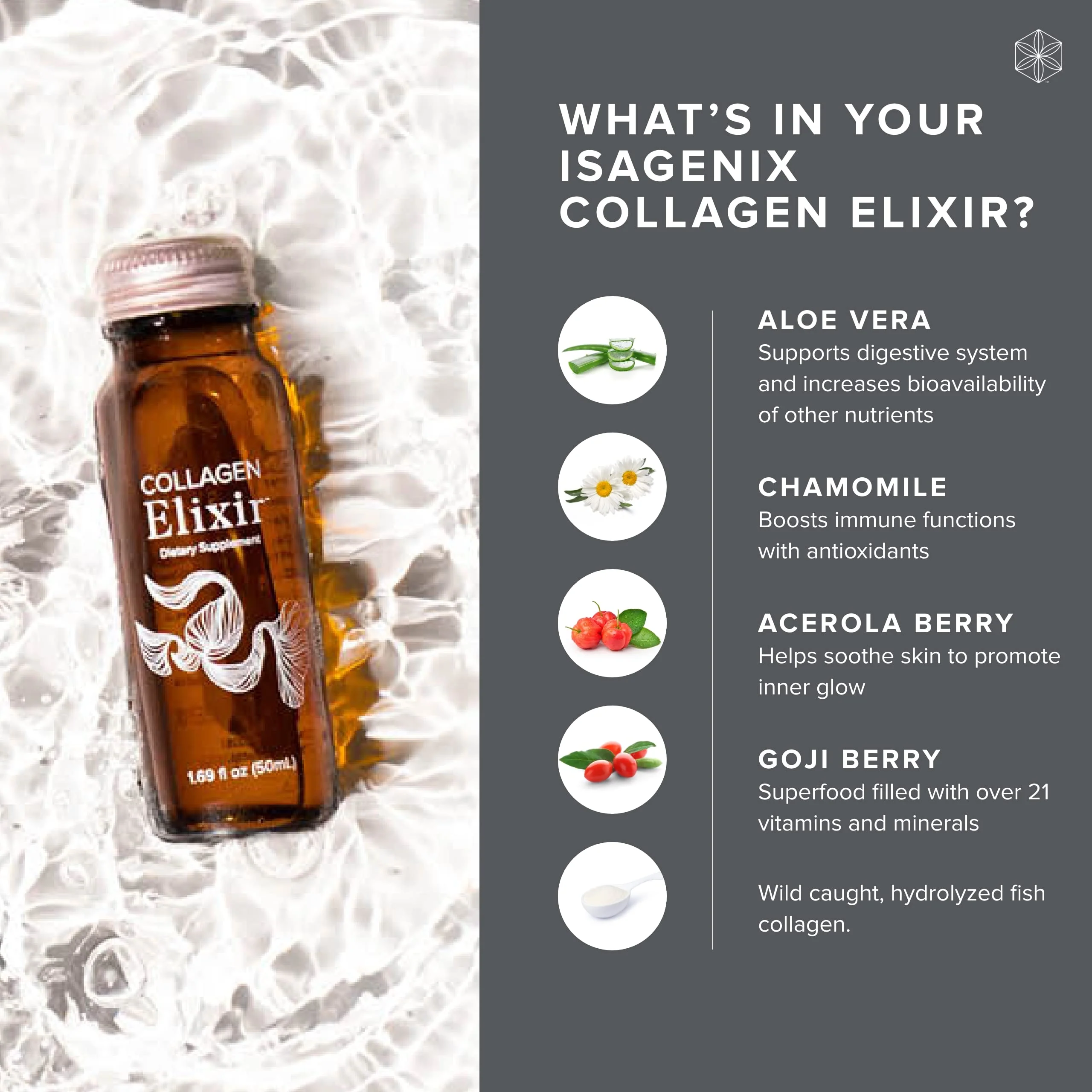 Isagenix Collagen Elixir - Marine Collagen Peptides, Vitamin C, Zinc & Biotin (50 mL) - Image 4