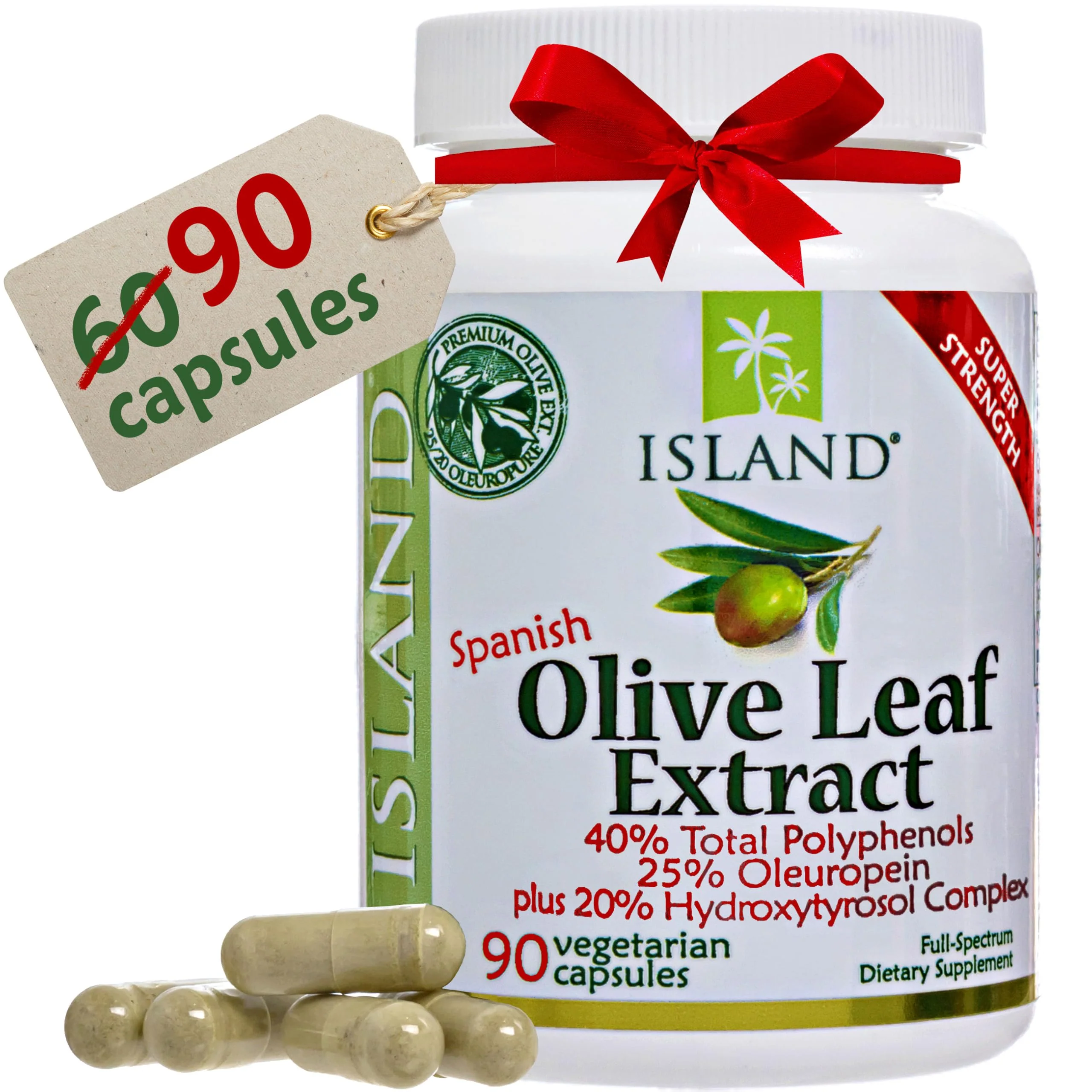 Island Nutrition Olive Leaf Extract Capsules – 25% Oleuropein, 40% Polyphenols, 20% Hydroxytyrosol Complex – 90 Capsules, Spain-Grown - Image 8