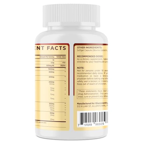 Itharoventis Cholesterol Supplements with Plant Sterols, Niacin, Red Yeast Rice, Bergamot, Omega-3 & Garlic – Advanced Absorption Formula – 180 Softgels - Image 10