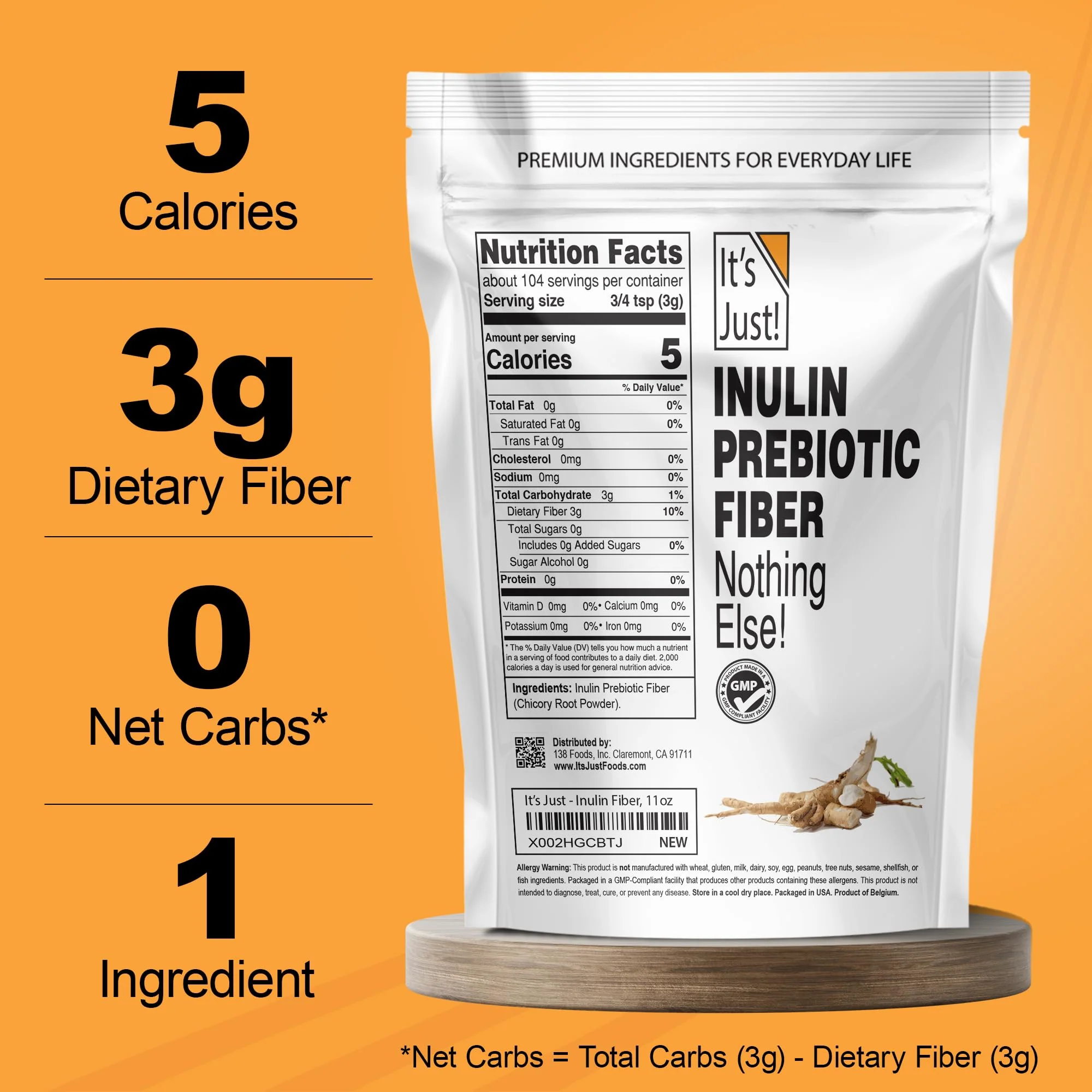 It's Just! Inulin Prebiotic Fiber Sweetener — Natural Chicory Root Powder, 4 lb (Belgium Product) - Image 12