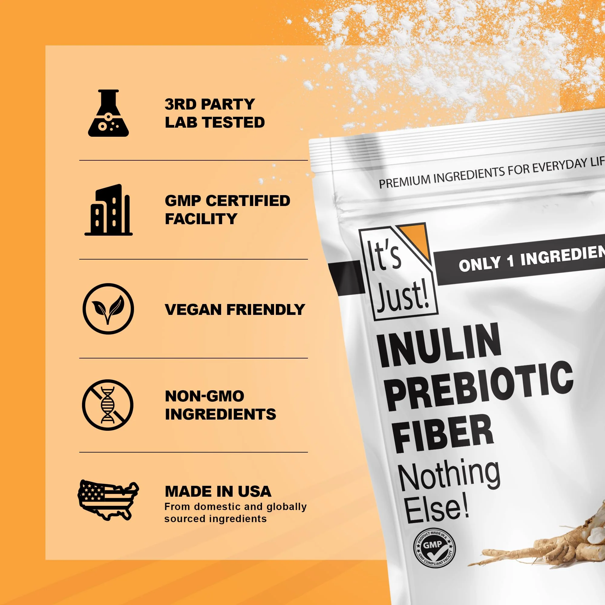 It's Just! Inulin Prebiotic Fiber Sweetener — Natural Chicory Root Powder, 4 lb (Belgium Product) - Image 13