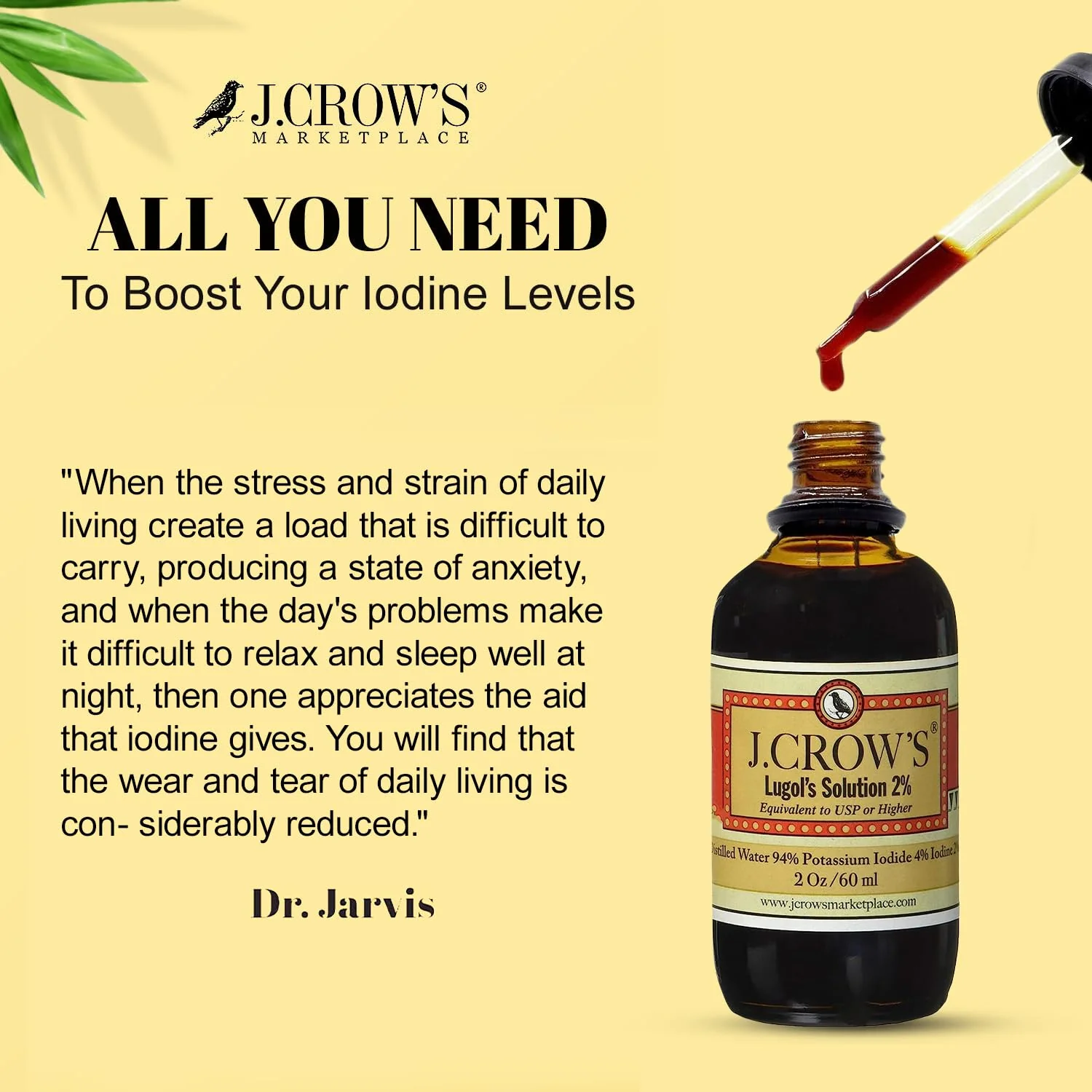 J.CROW'S Lugol's 2% Iodine Solution – 2 oz Bottle (6-Pack) – Gluten-Free, Alcohol-Free, No Expiration - Image 12
