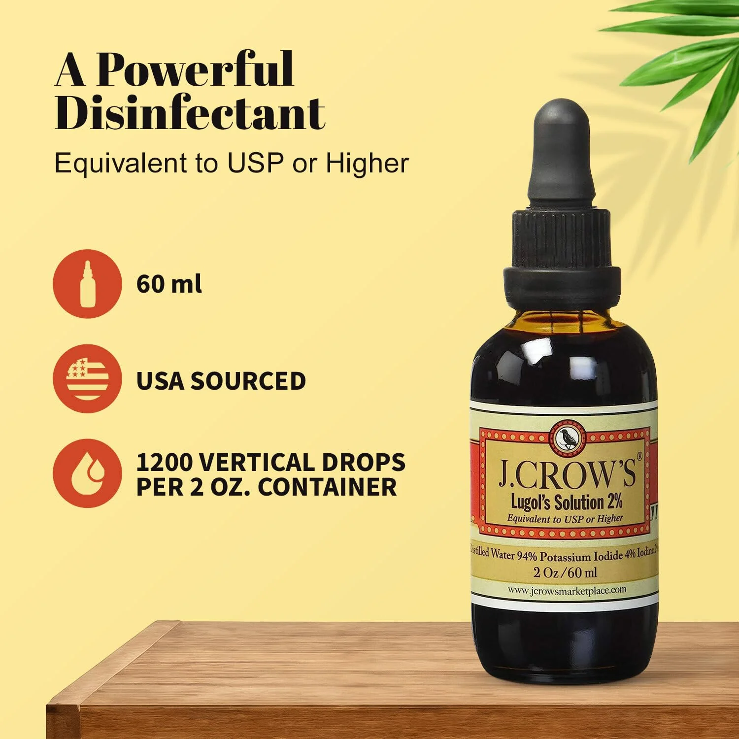 J.CROW'S Lugol's 2% Iodine Solution – 2 oz Bottle (6-Pack) – Gluten-Free, Alcohol-Free, No Expiration - Image 8