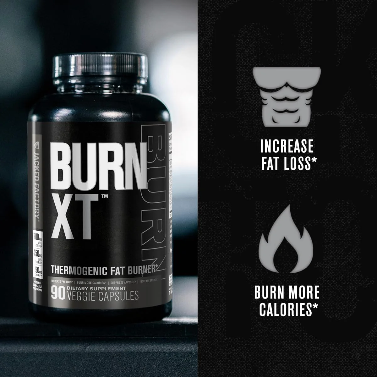 Jacked Factory Burn XT Black Thermogenic Fat Burner – TeaCrine, Infinergy, Green Tea Extract | 90 Veg Diet Pills - Image 10