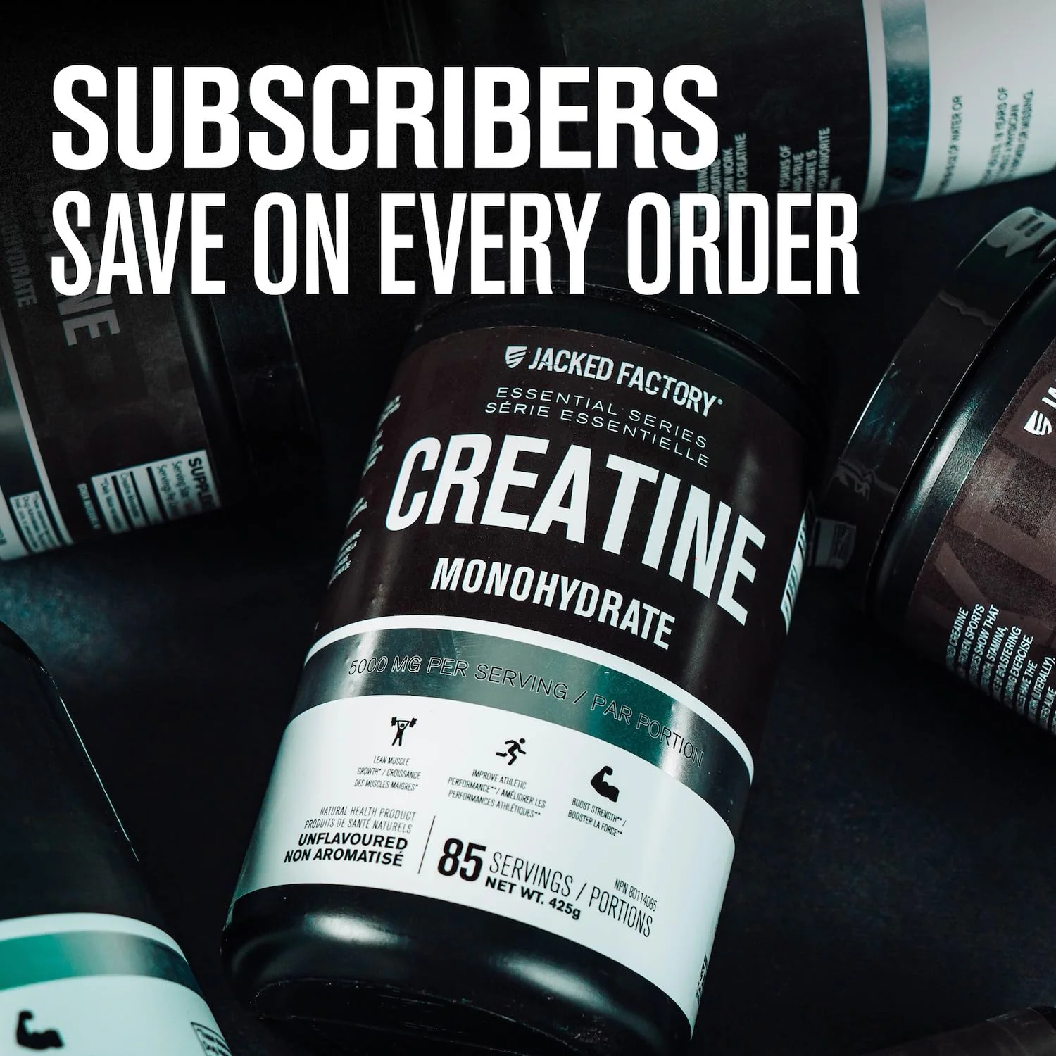 Jacked Factory Creatine Monohydrate Powder 1000g - 200 Servings, Unflavored, Vegan, Third-Party Tested - Image 6