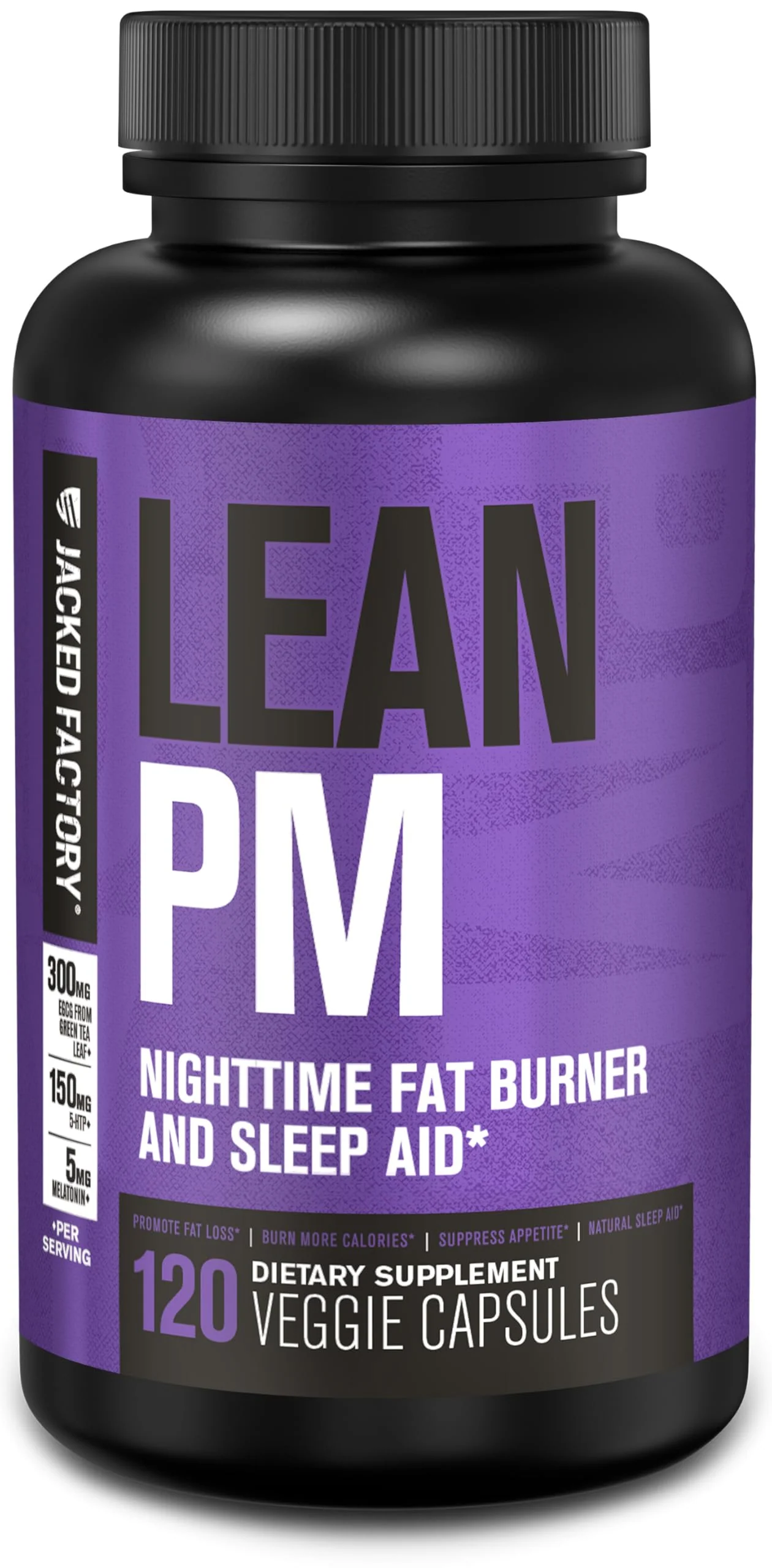 Jacked Factory Lean PM: Nighttime Fat Burner & Sleep Aid (120 Veggie Pills) - Image 10