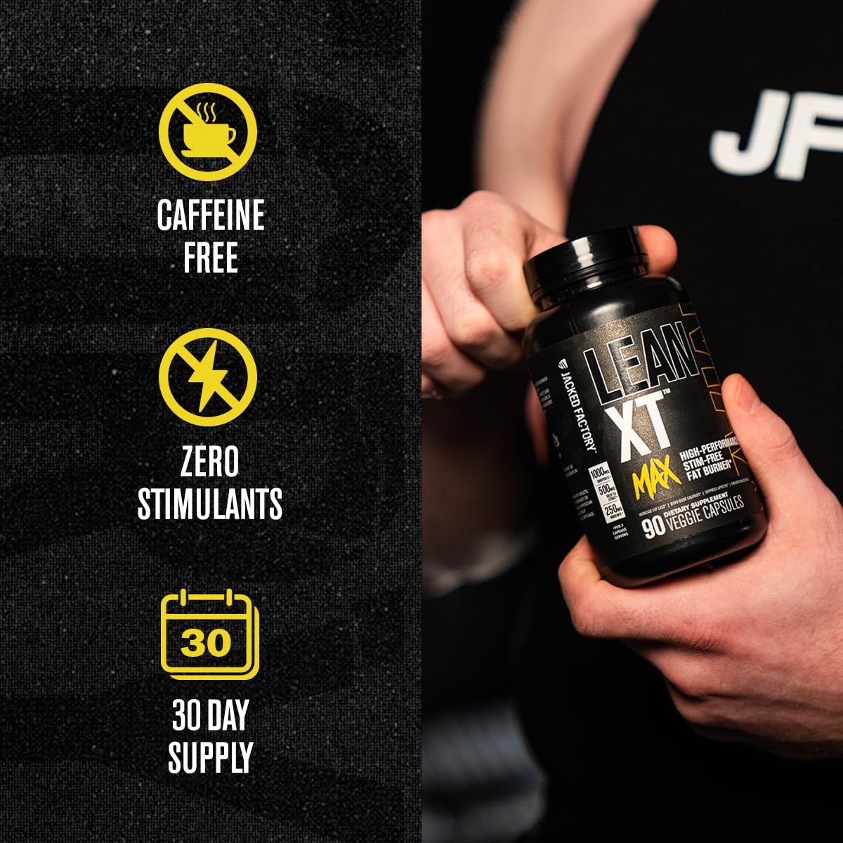 Jacked Factory Lean-XT Max – Stim-Free Fat Burner with Carnipure, InnoSlim & ForsLean | 90 Count - Image 2