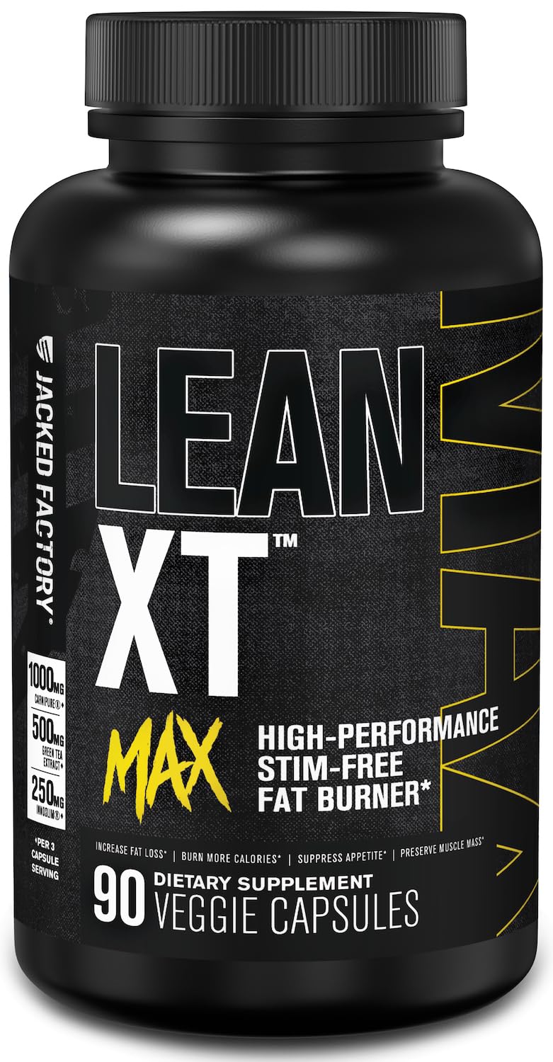 Jacked Factory Lean-XT Max – Stim-Free Fat Burner with Carnipure, InnoSlim & ForsLean | 90 Count - Image 9