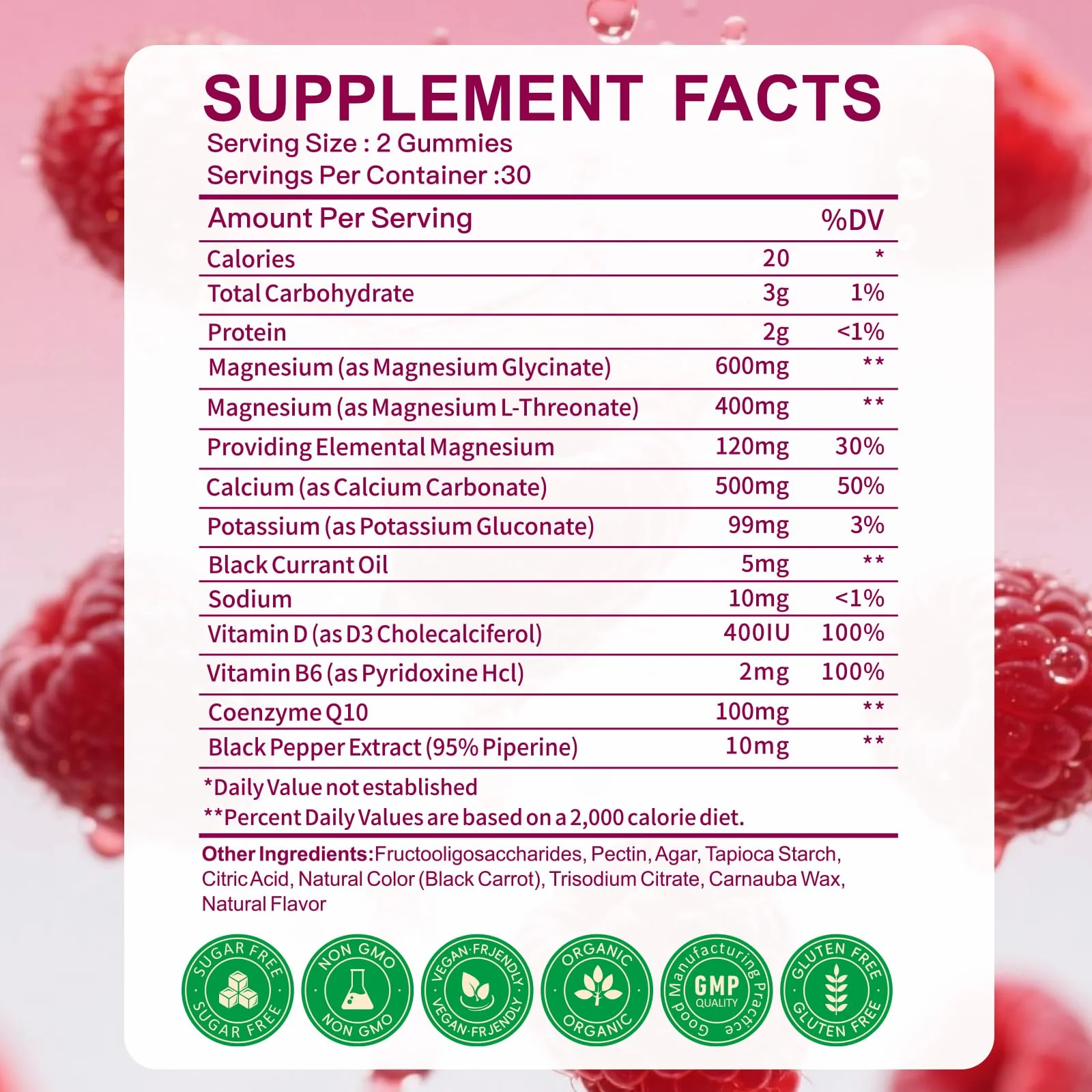 JAENFW Magnesium Glycinate Gummies 600mg – High Absorption, Raspberry, Sugar Free (60 ct) - Image 8