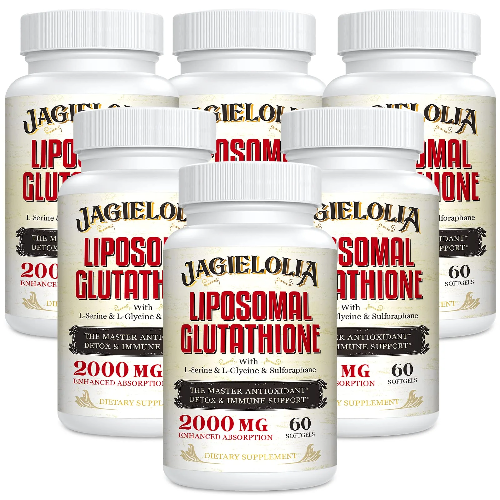 Jagielolia Liposomal Glutathione 2000 mg – L-Serine, L-Glycine & Sulforaphane | 360 Softgels - Image 8