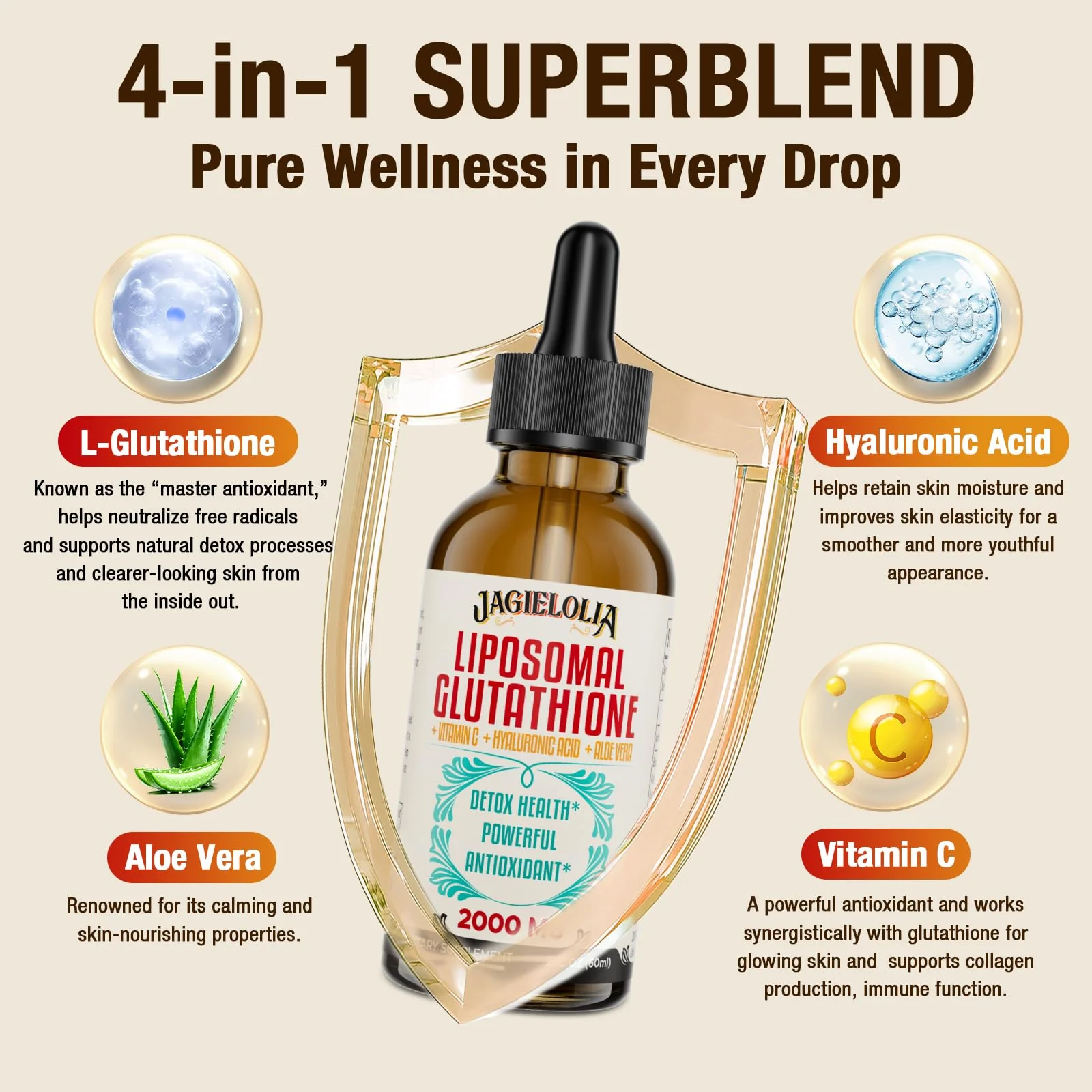 Jagielolia Liposomal Glutathione Liquid 2000MG – Antioxidant Detox & Energy Support - Image 4