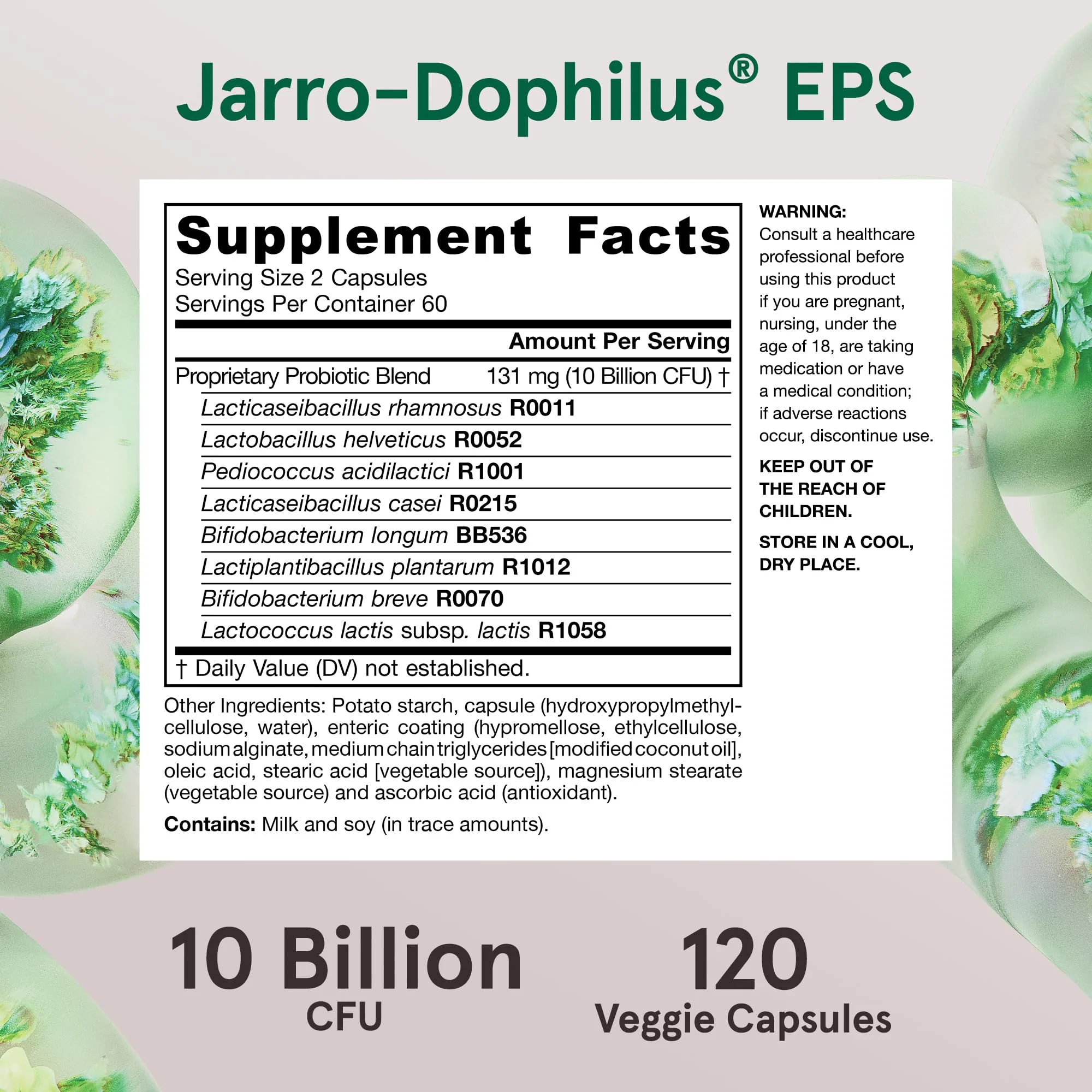 Jarrow Formulas Jarro-Dophilus EPS Probiotic – 10 Billion CFU, 120 Veggie Capsules for Gut Health (Women & Men) - Image 6