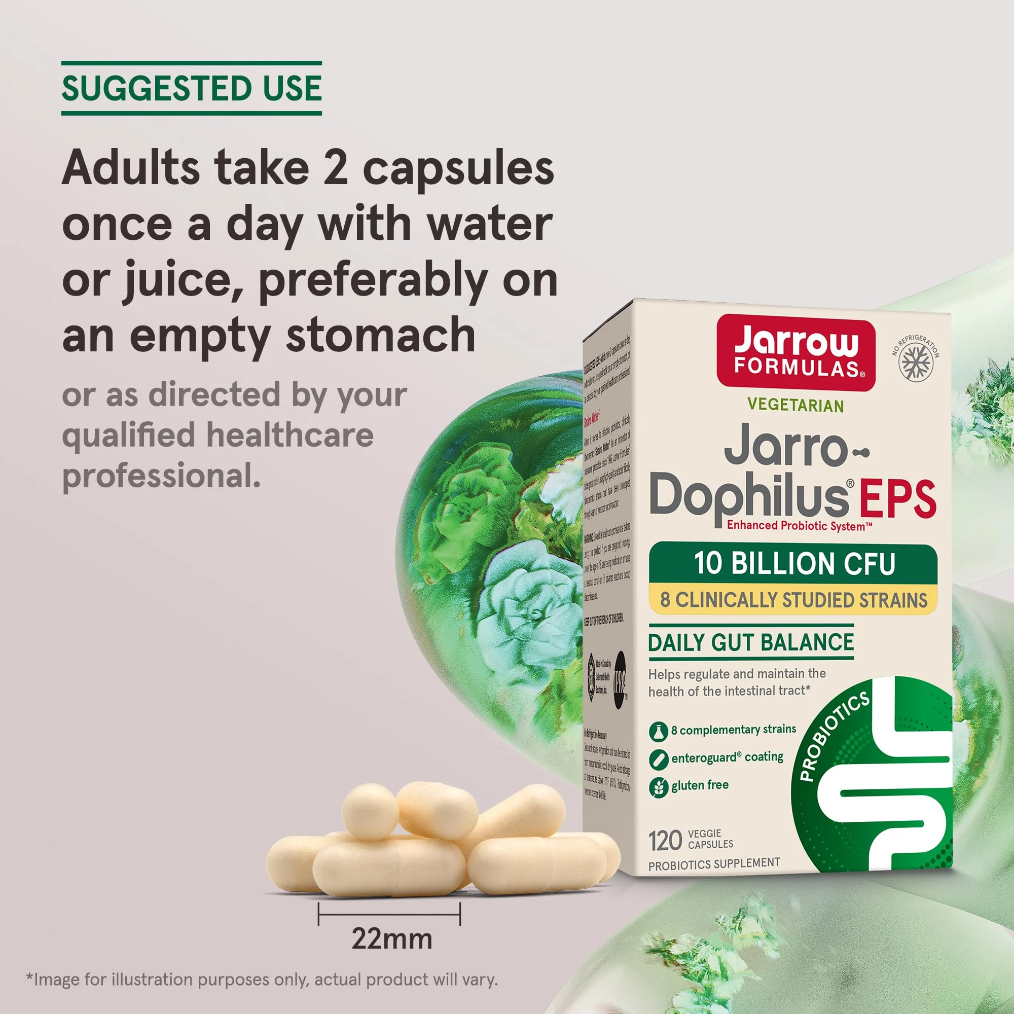 Jarrow Formulas Jarro-Dophilus EPS Probiotic – 10 Billion CFU, 120 Veggie Capsules for Gut Health (Women & Men) - Image 7