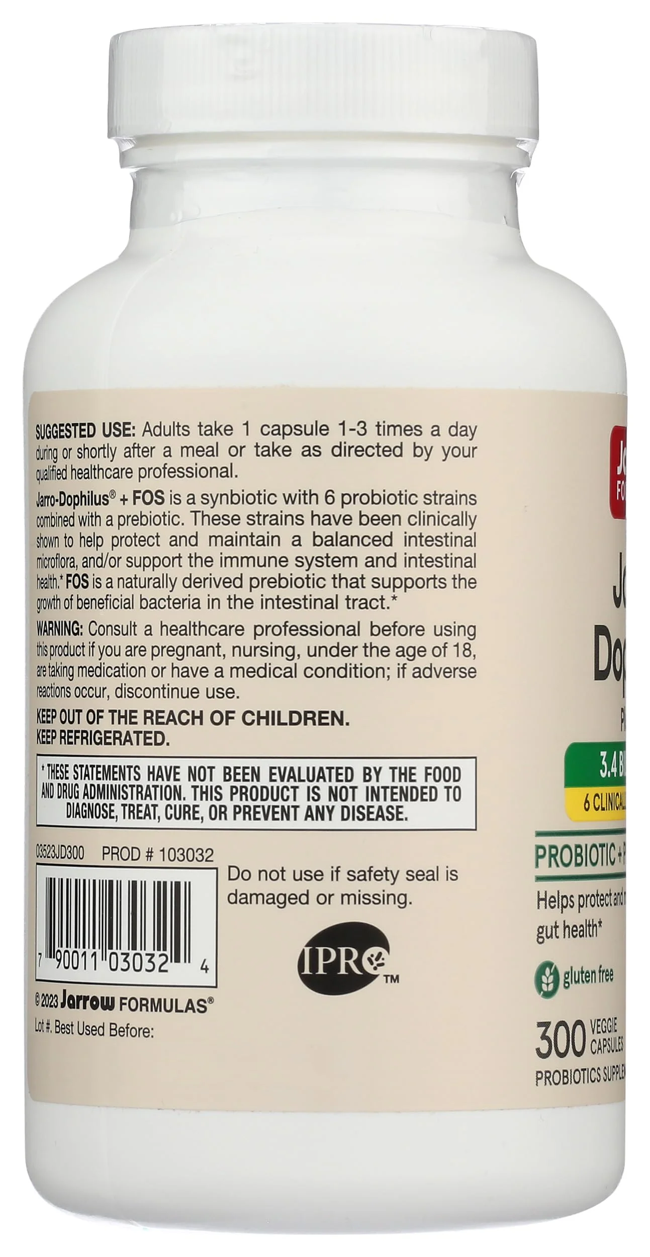 JARROW FORMULAS Jarro-Dophilus + FOS, 300 CT – Probiotic Supplement - Image 5