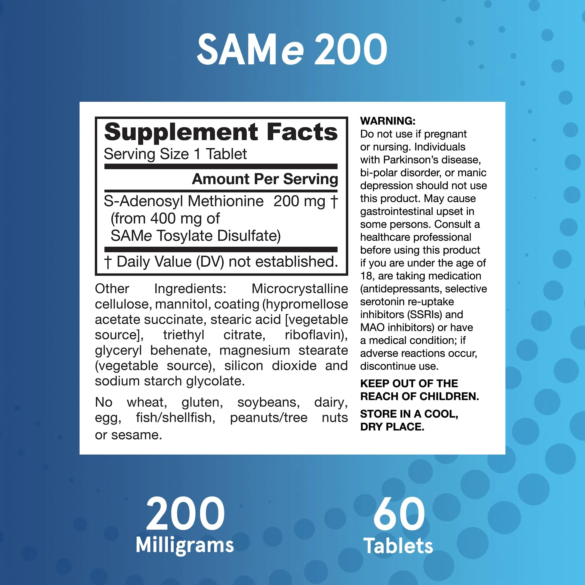 Jarrow SAMe 200 mg – 60 Tablets | Highest Active S,S Form, Joint Health, Mood & Liver Support - Image 6