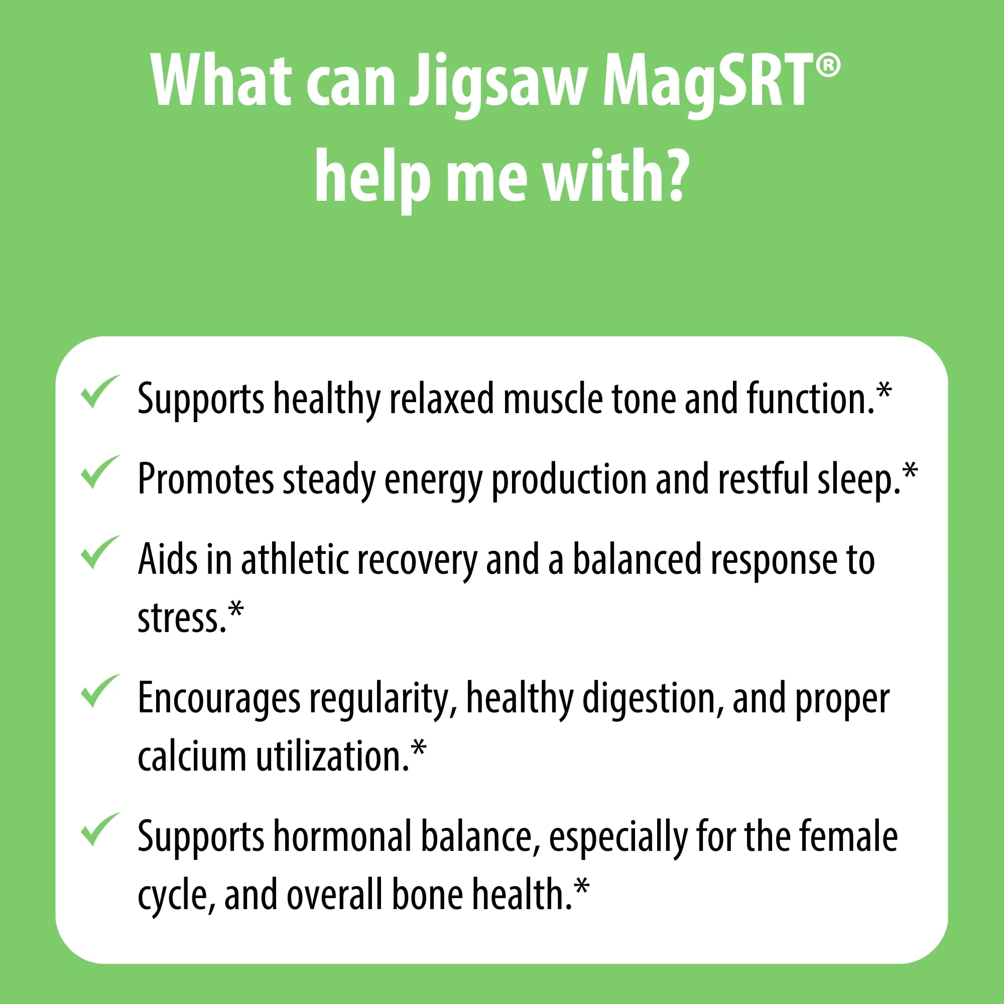 Jigsaw Health MagSRT Magnesium + B6, Folate & B12 | Timed-Release Mineral Supplement | 240 Tablets | 60 Servings - Image 15