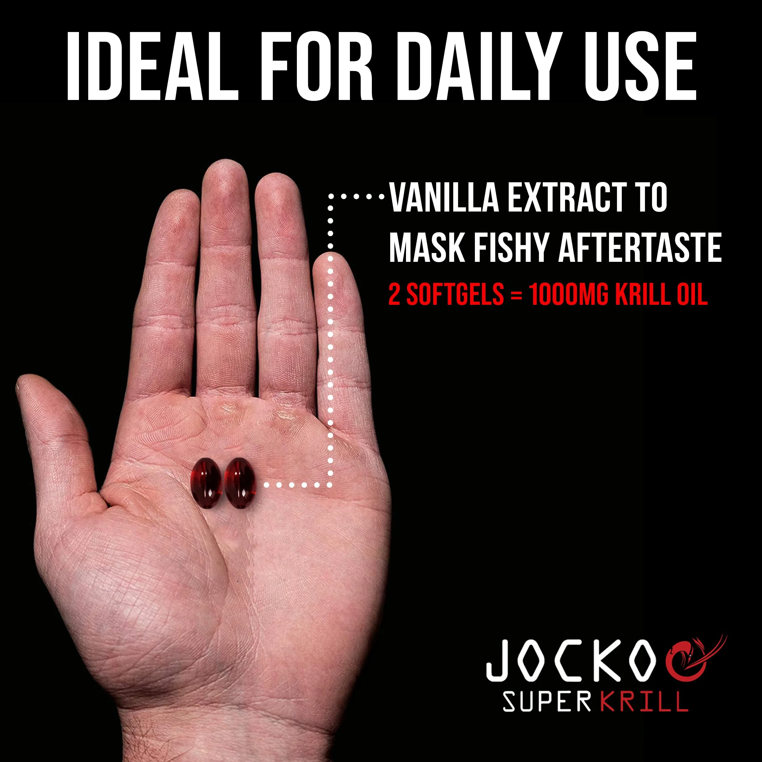 Jocko Fuel Antarctic Krill Oil 1000mg Softgels – Omega-3 DHA & EPA - Image 4