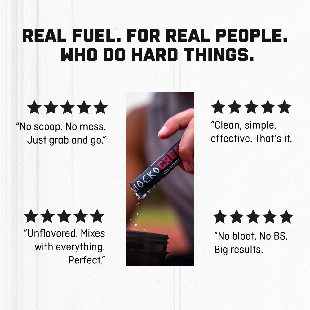 Jocko Fuel Creatine Stick Packs – Travel-Size Creatine Monohydrate, 30 Servings, Unflavored - Image 7