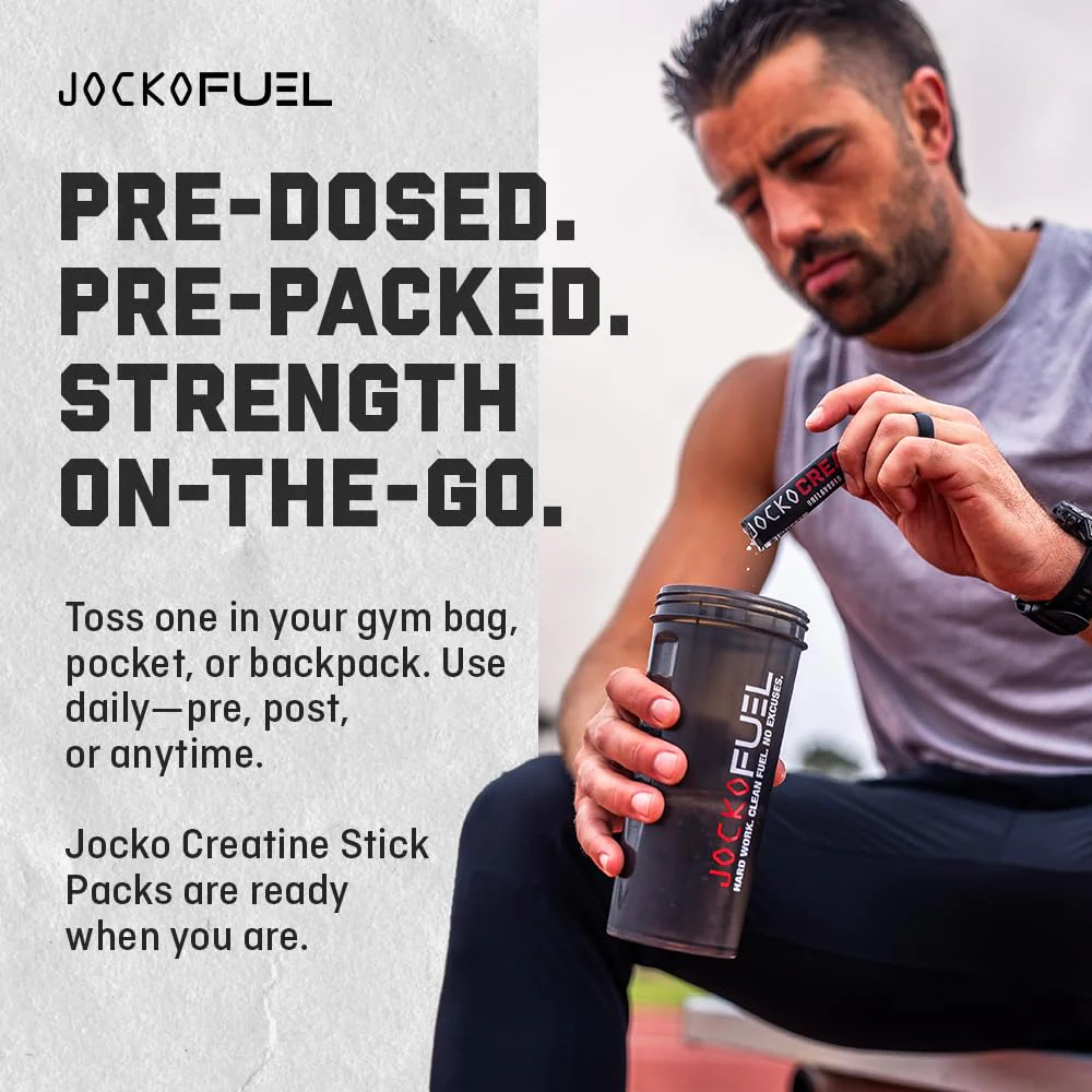 Jocko Fuel Creatine Stick Packs – Travel-Size Creatine Monohydrate, 30 Servings, Unflavored - Image 9