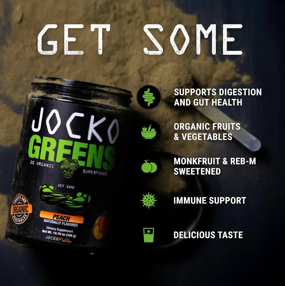 Jocko Fuel Daily Greens Powder – Organic Greens Superfood for Digestion and Immune Support | 30 Servings - Image 2