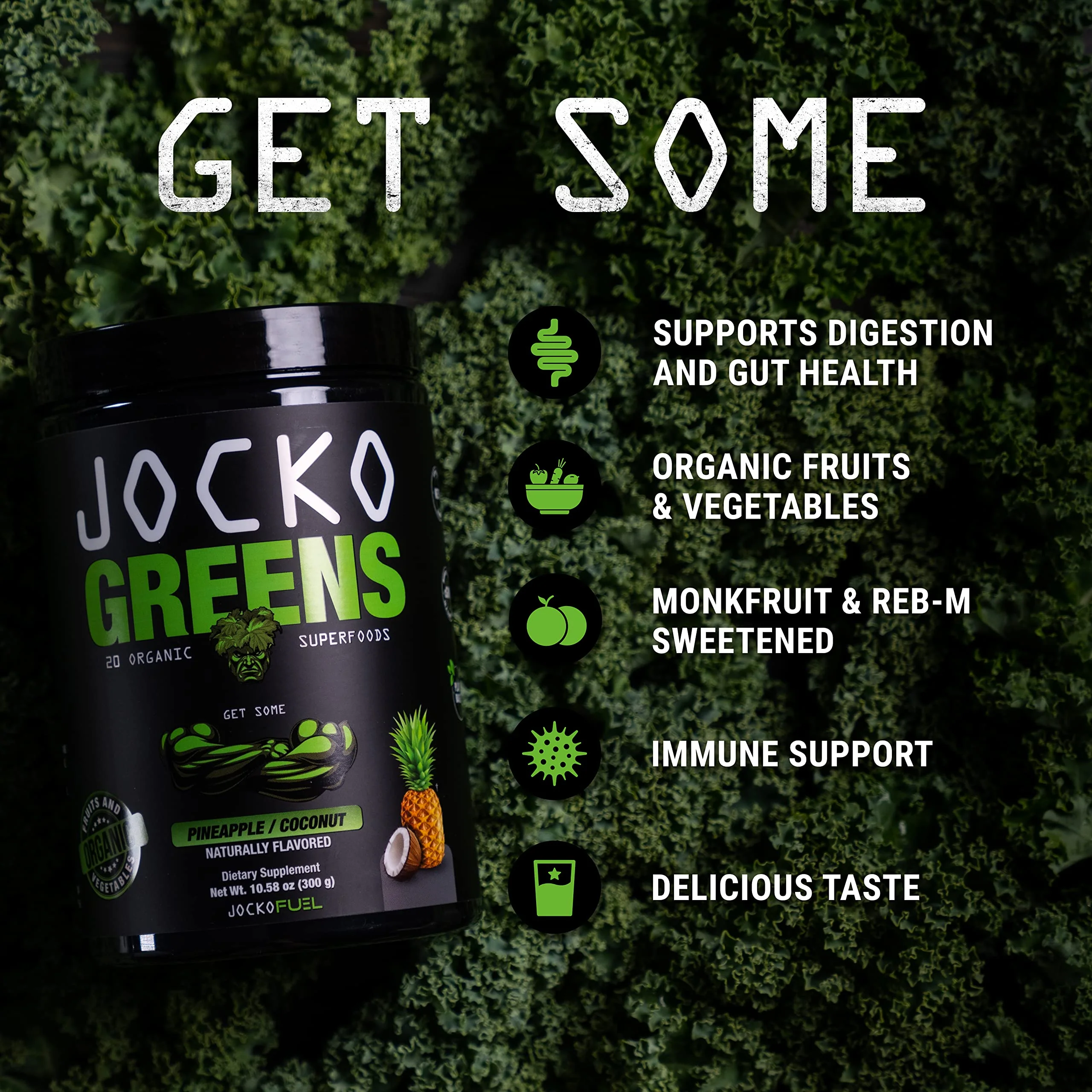 Jocko Fuel Daily Greens Powder – Premium Organic Greens with Probiotics (30 Servings) - Image 2