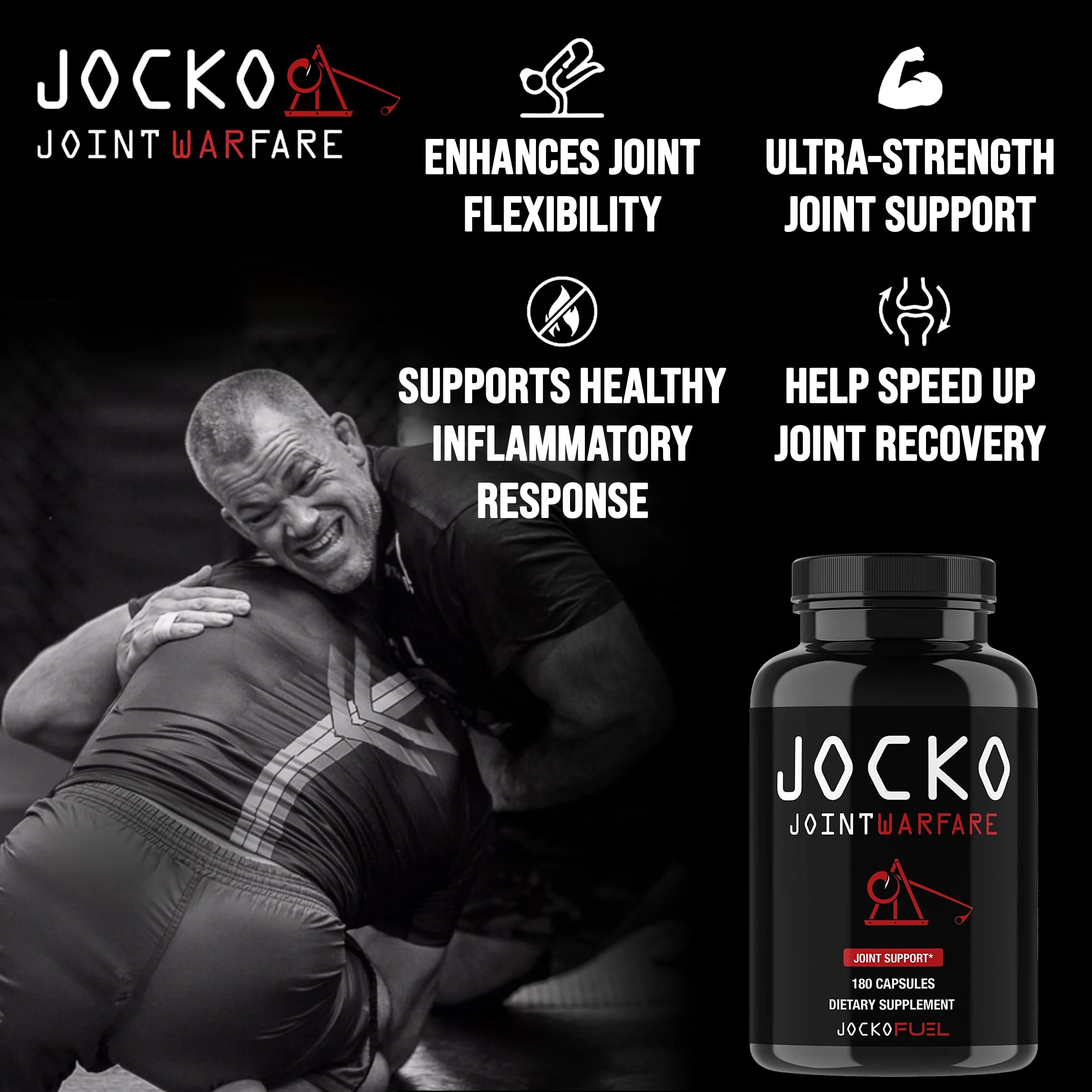 Jocko Fuel Joint Support Supplement - Glucosamine MSM, Turmeric & Boswellia, 180 Capsules - Image 4
