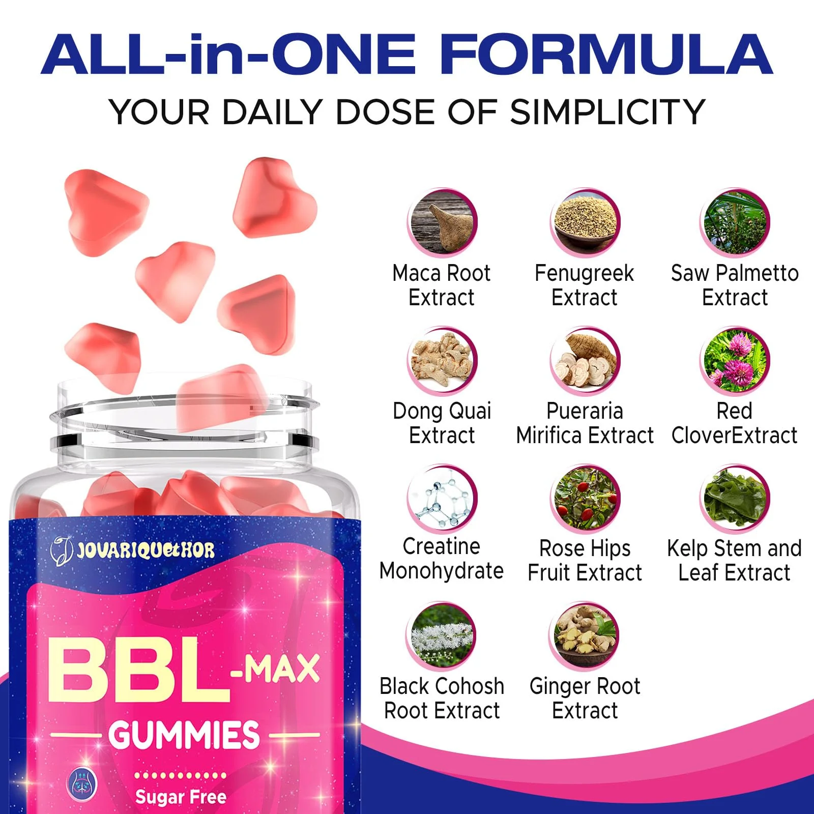 Jovariquethor Booty Gummies for Women – Peach Flavor, Multivitamin & Herbal Blend (120 Count) - Image 10